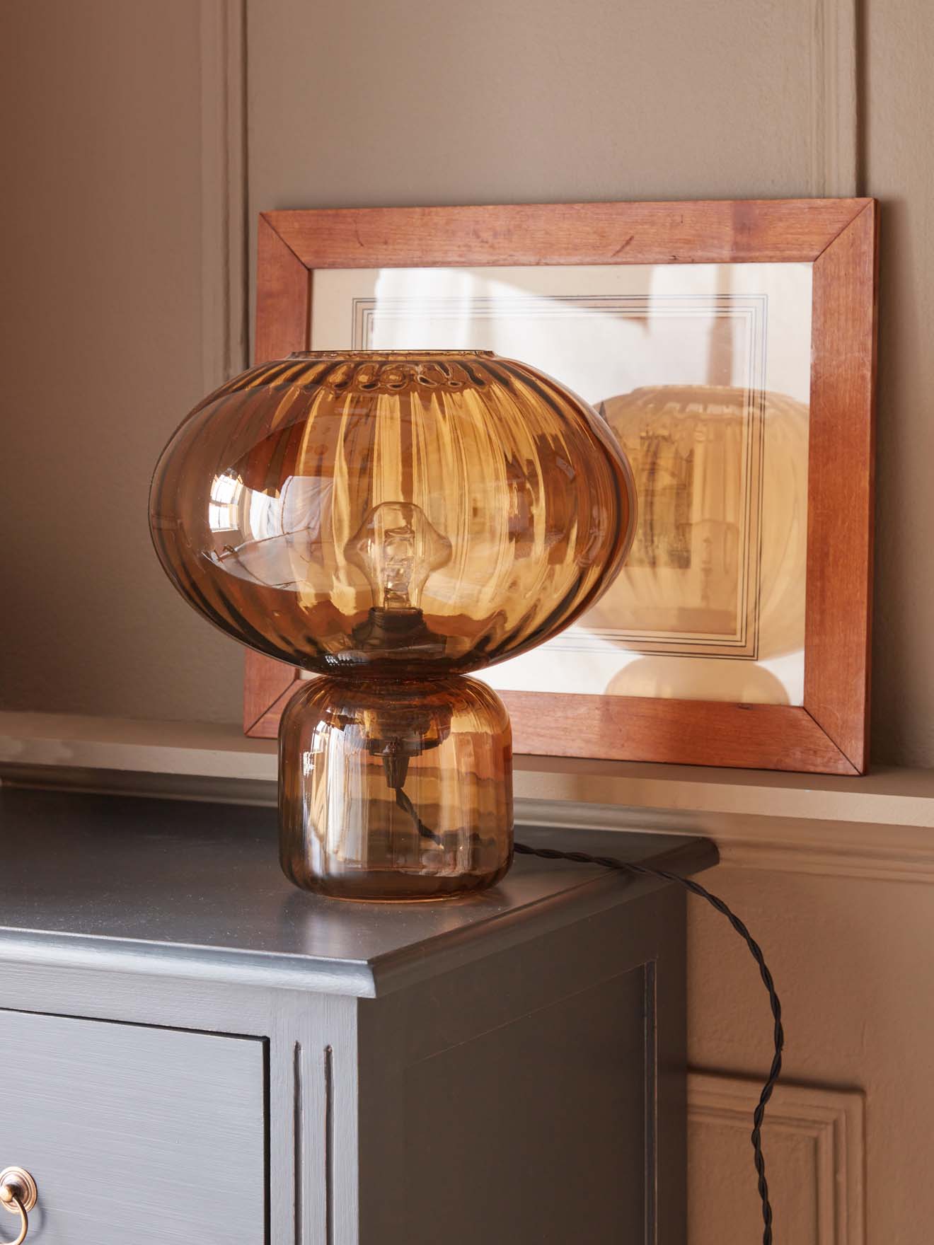 Lampe Martin en verre ciselé