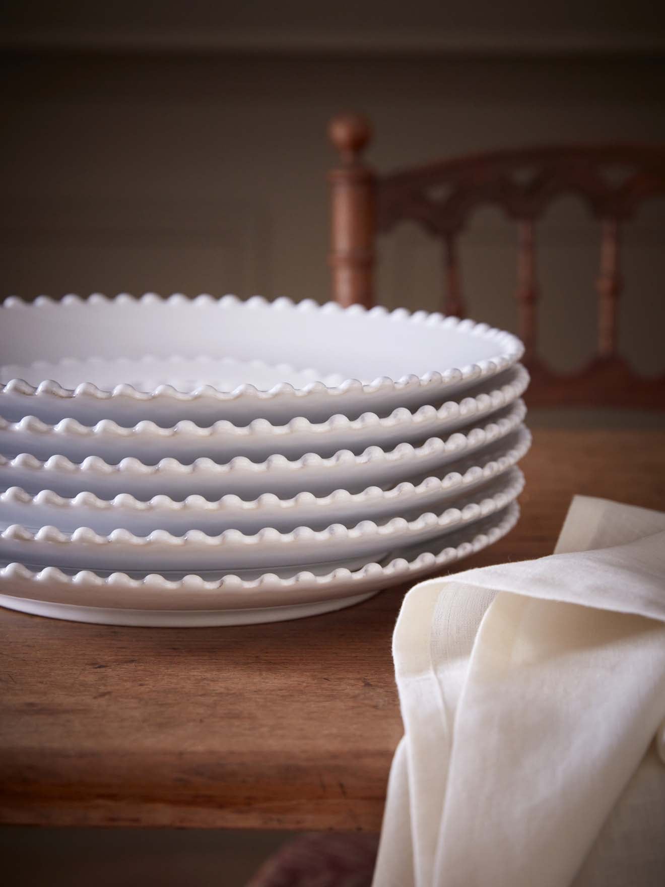 Assiette plate "Perle" par lot de 6 - Collection Costa Nova