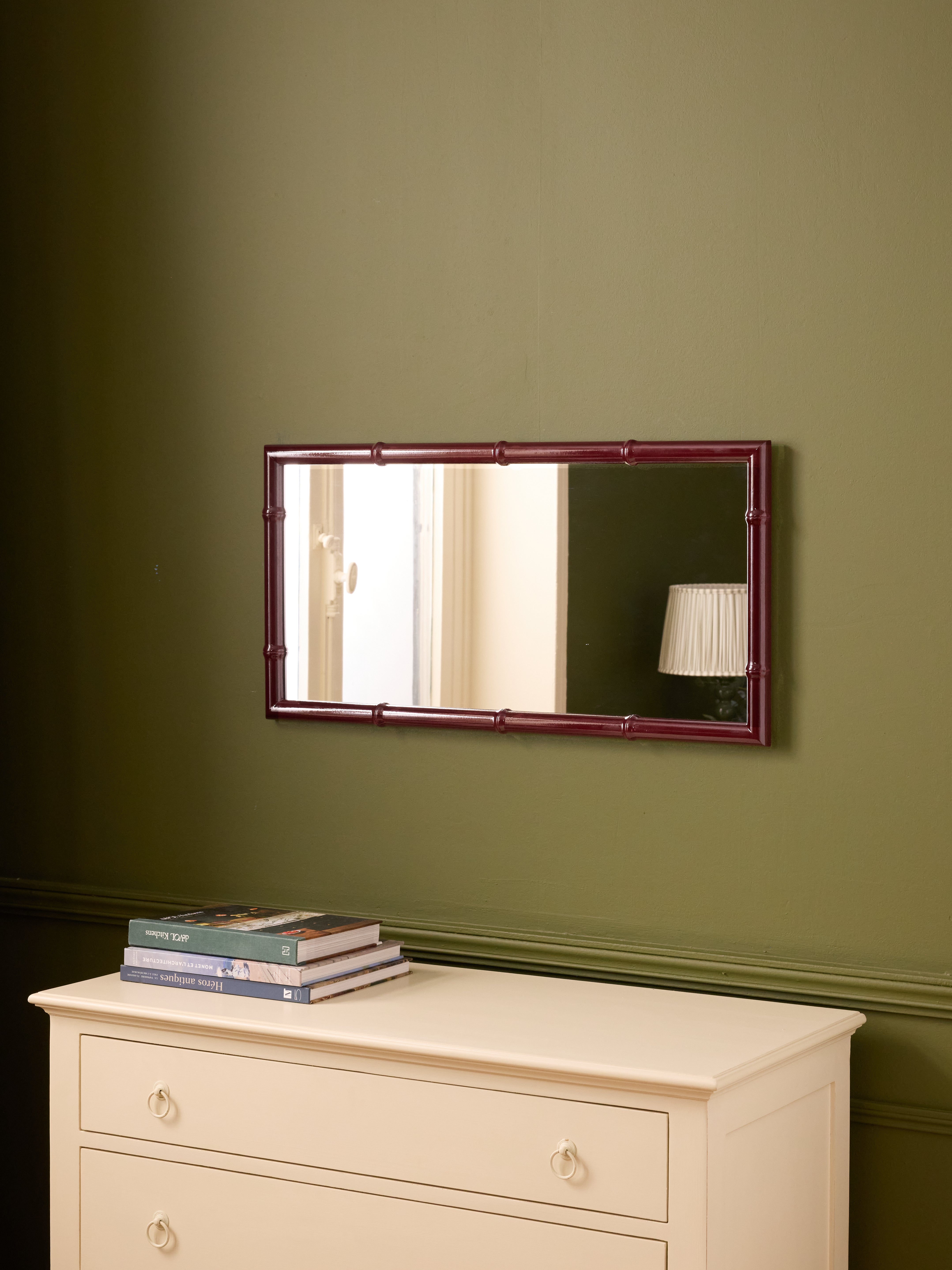 Miroir en bois façon tiges de bambou