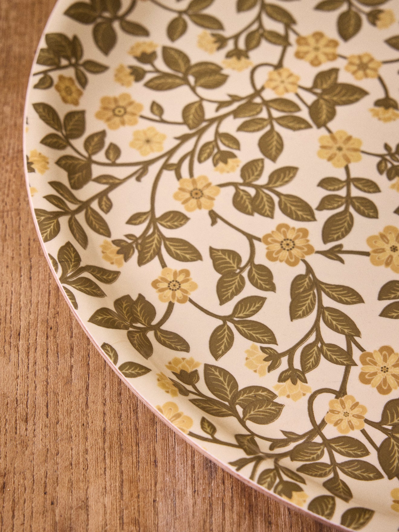 Plateau floral rond en bois