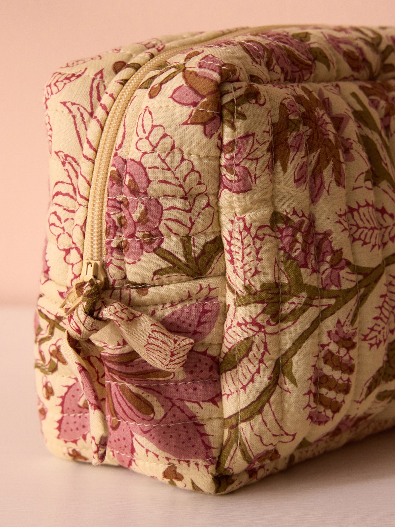 Trousse de toilette imprimé fleuri indien