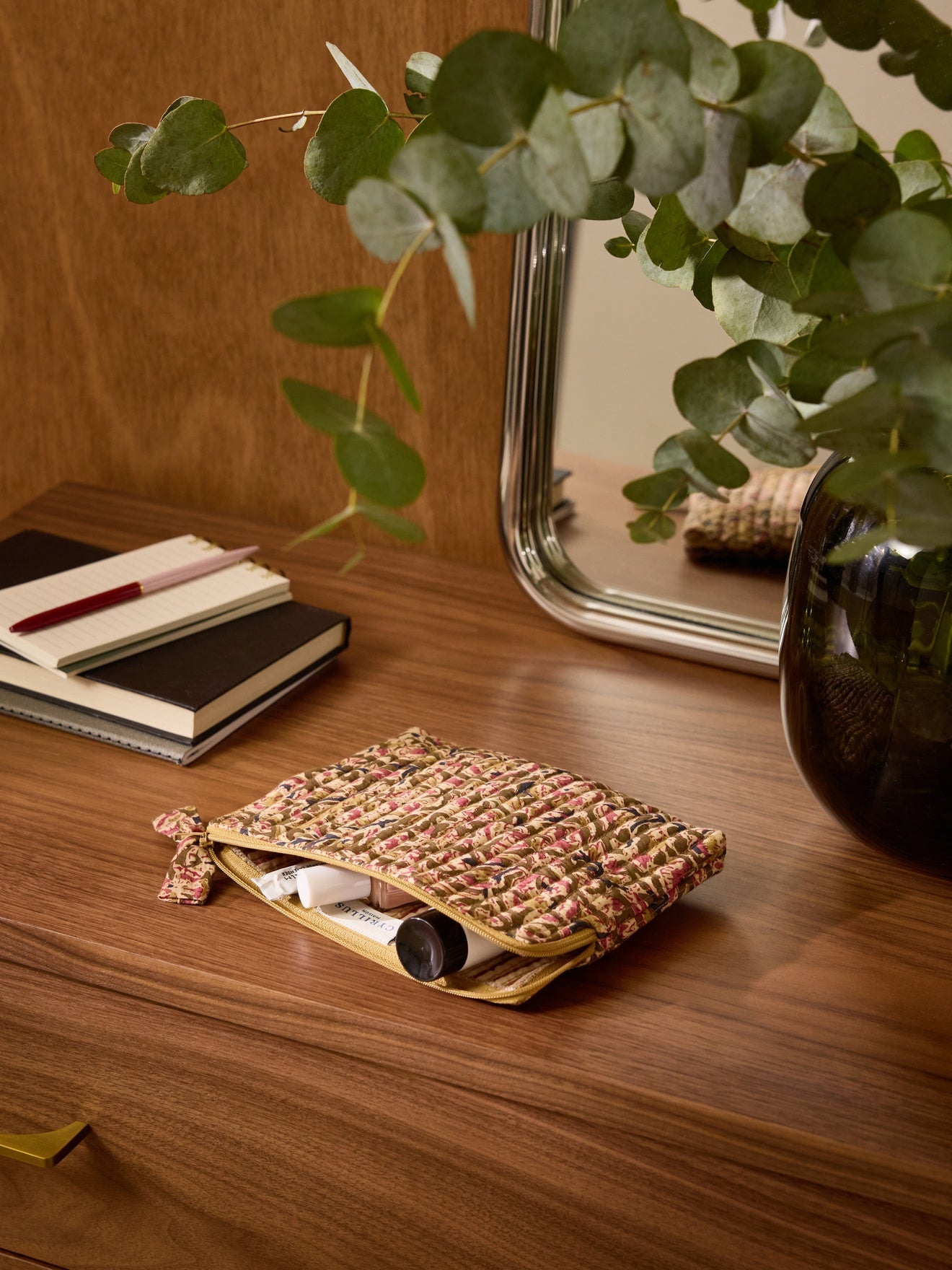 Petite trousse imprimé indien Fleurs Agra