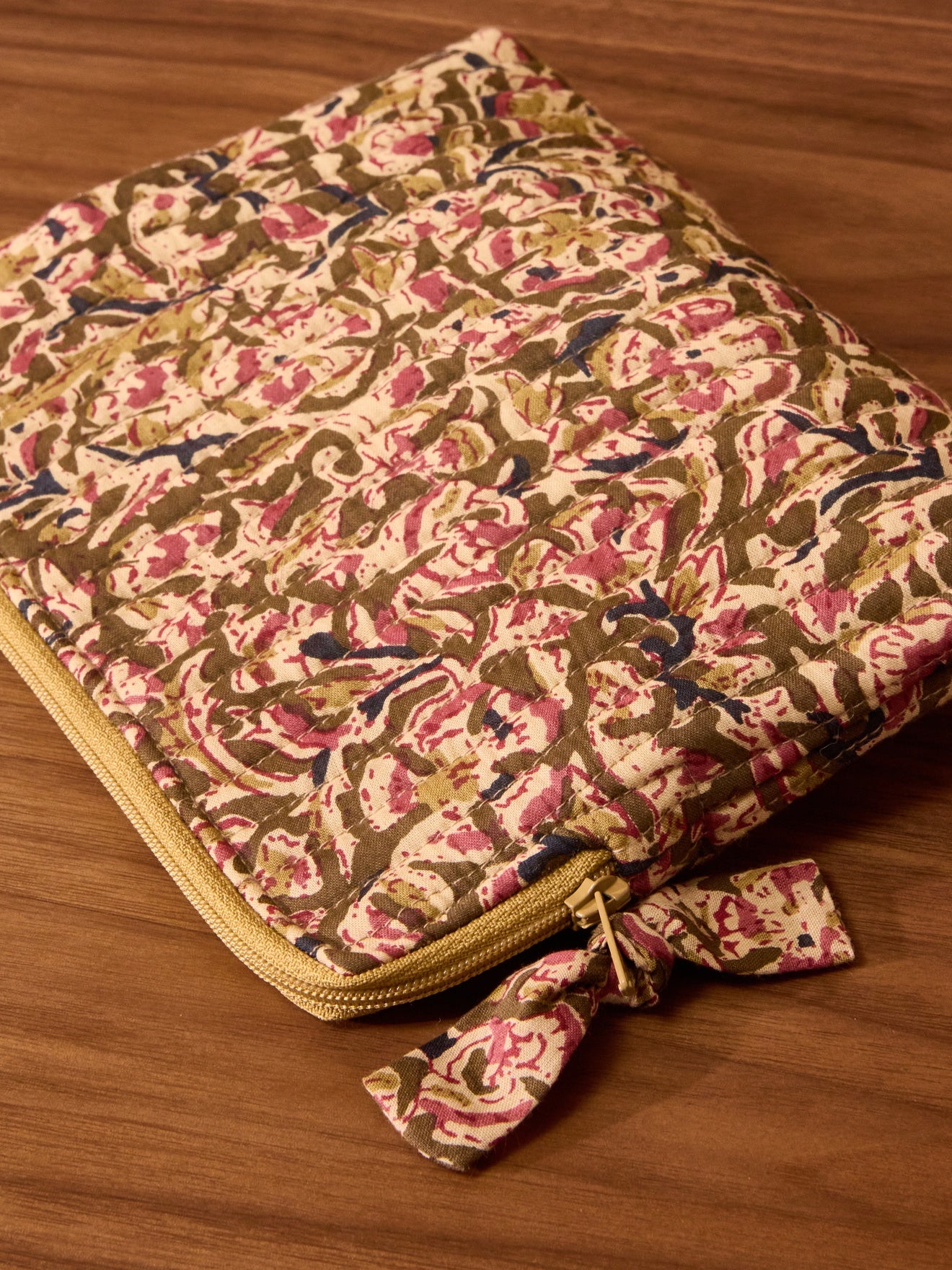 Petite trousse imprimé indien Fleurs Agra