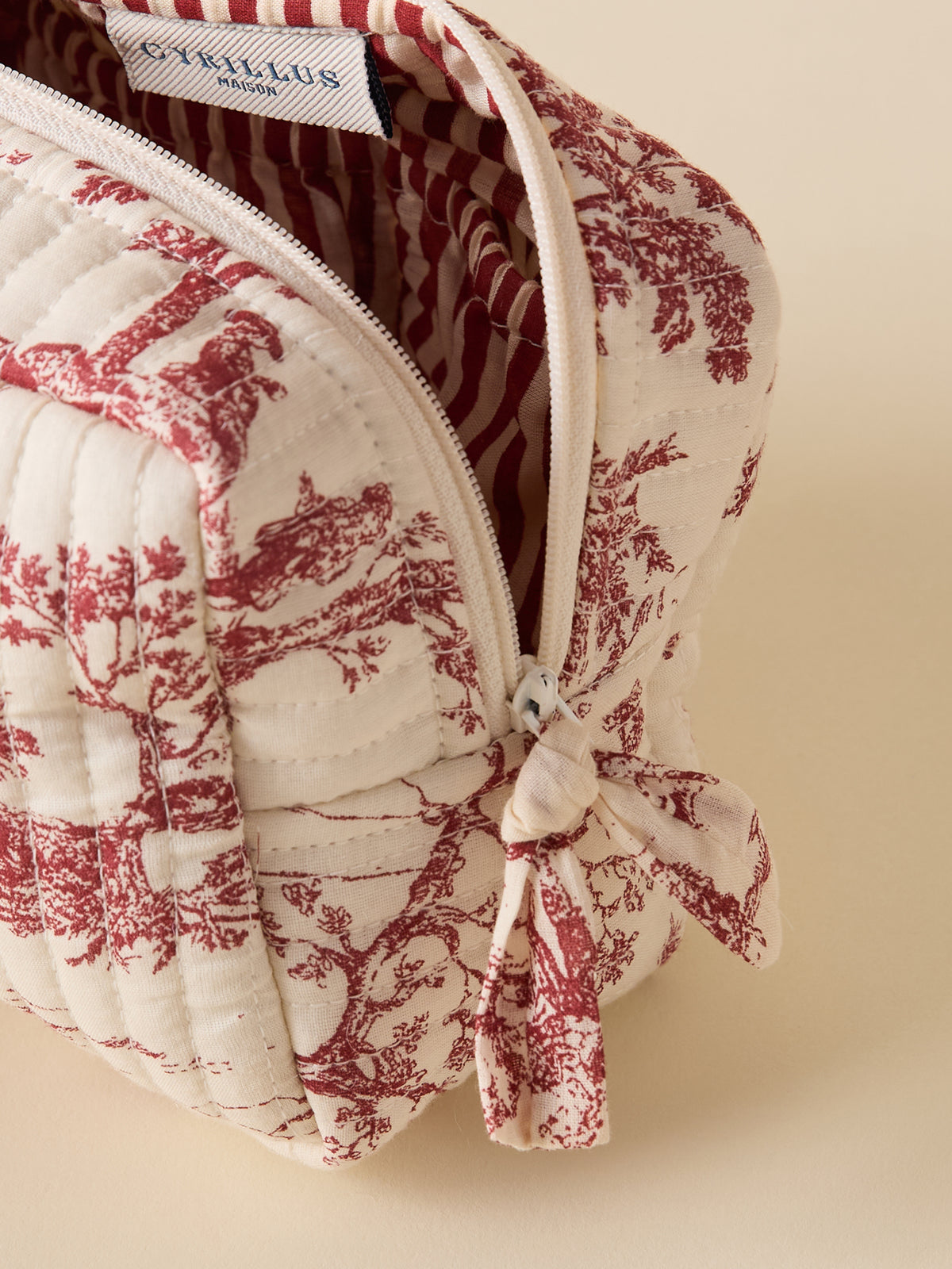 Trousse de toilette esprit toile de Jouy