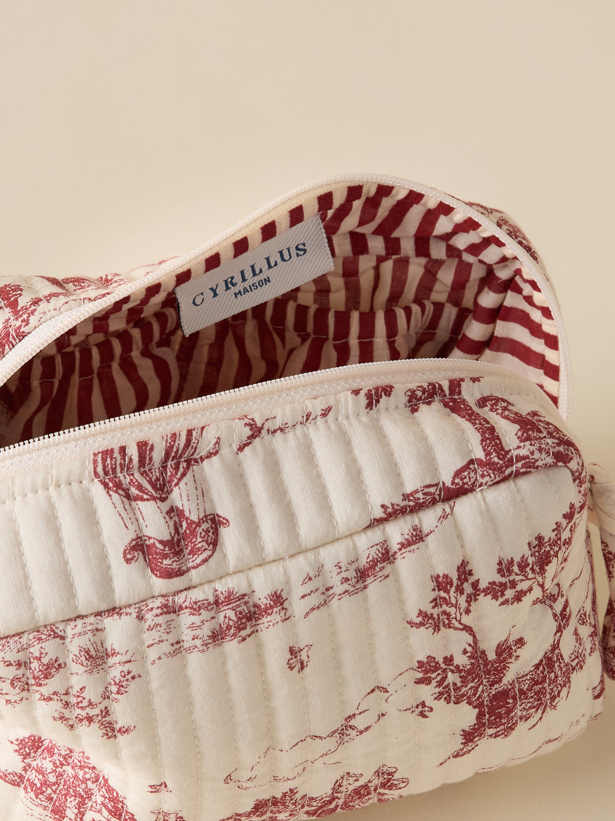 Trousse de toilette esprit toile de Jouy