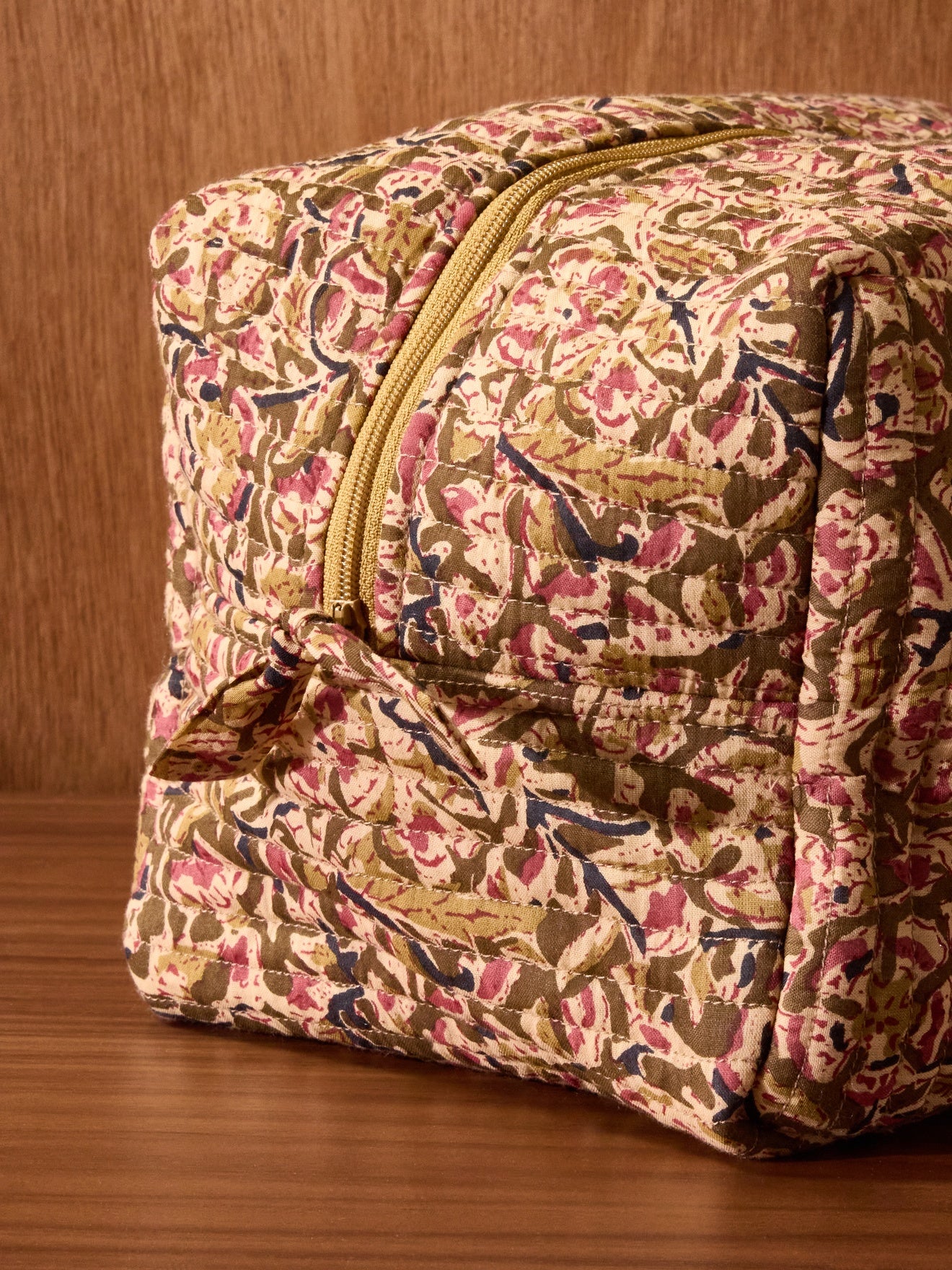Trousse de toilette imprimé indien Fleurs Agra