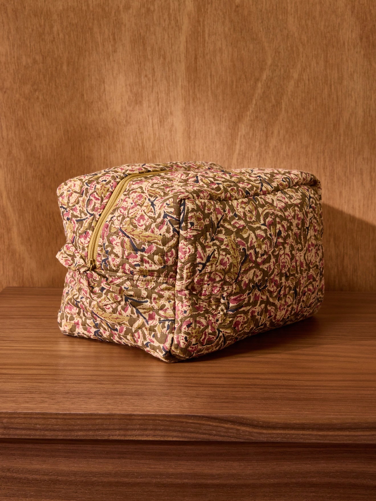 Trousse de toilette imprimé indien Fleurs Agra