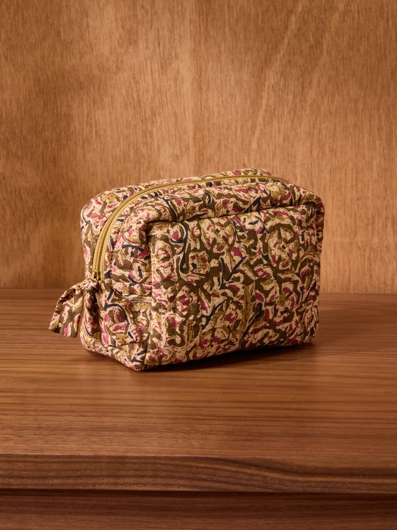 Trousse de toilette imprimé indien Fleurs Agra