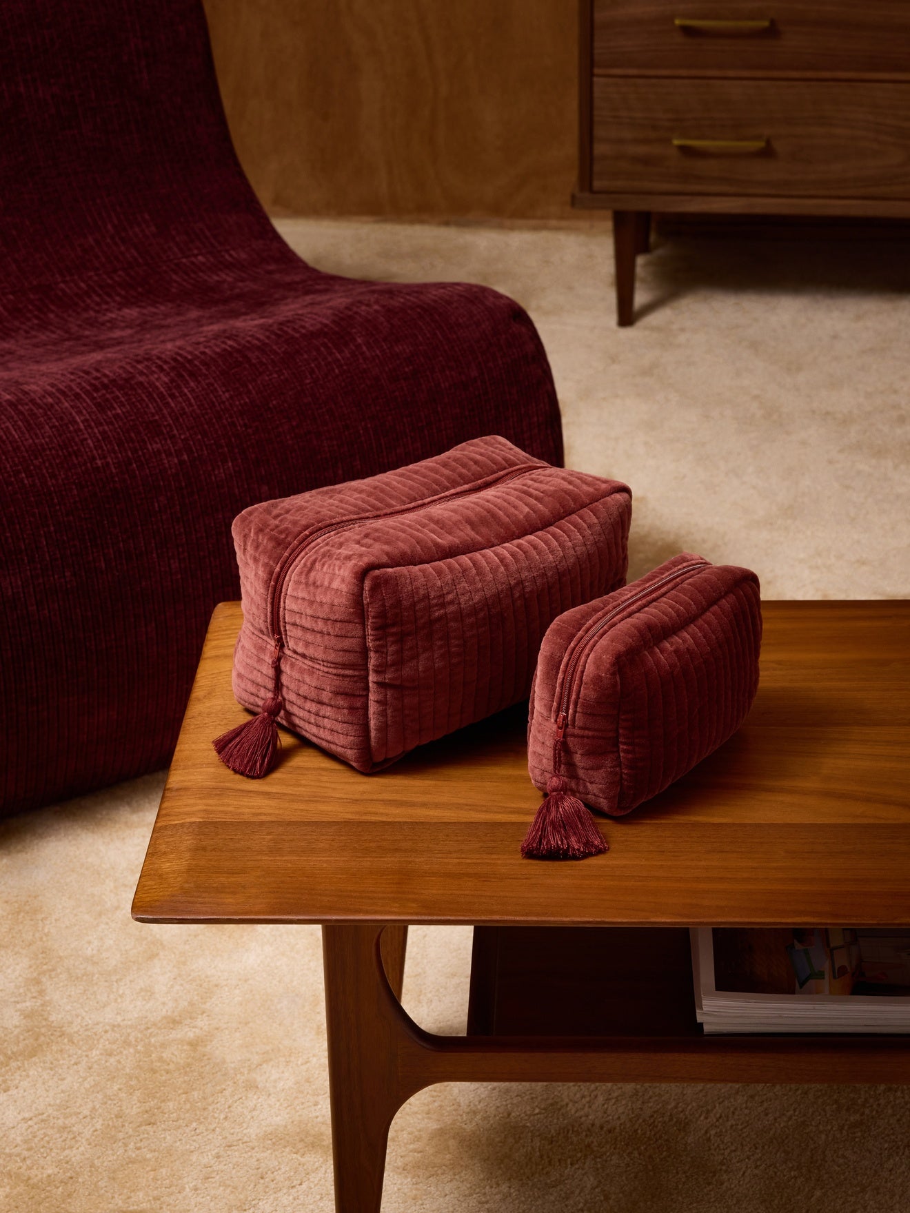 Trousse de toilette en velours
