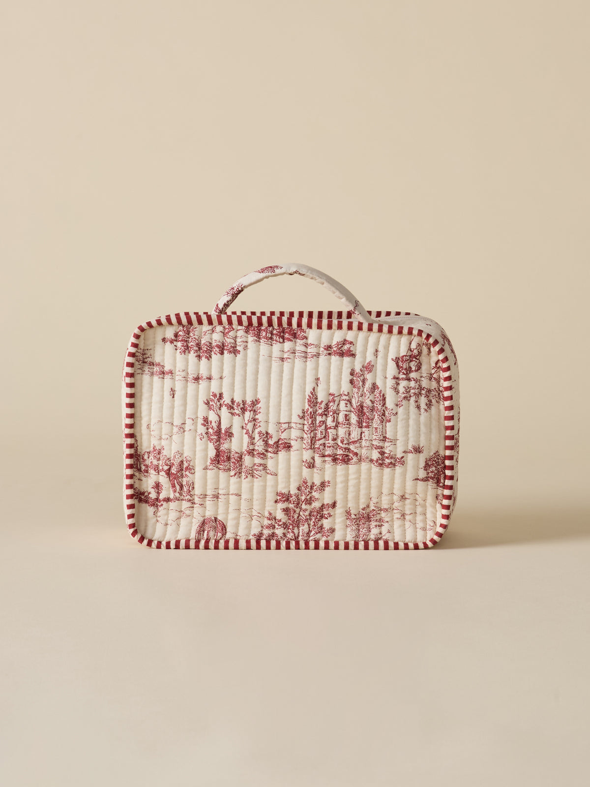 Valisette matelassée esprit toile de Jouy