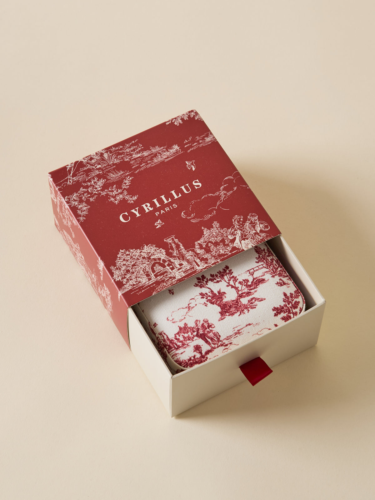 Boîte à bijoux esprit toile de Jouy