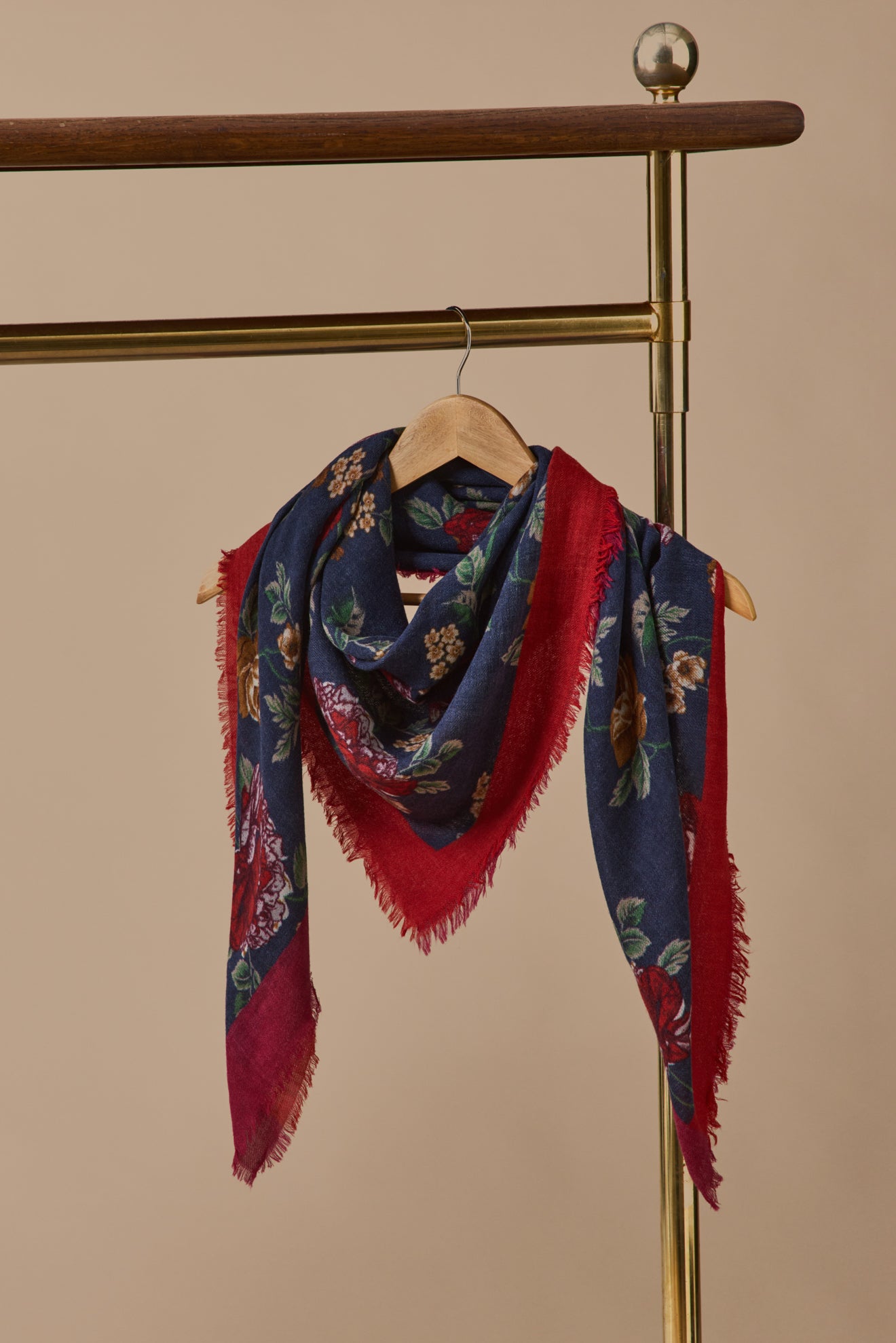 Foulard imprimé en laine femme