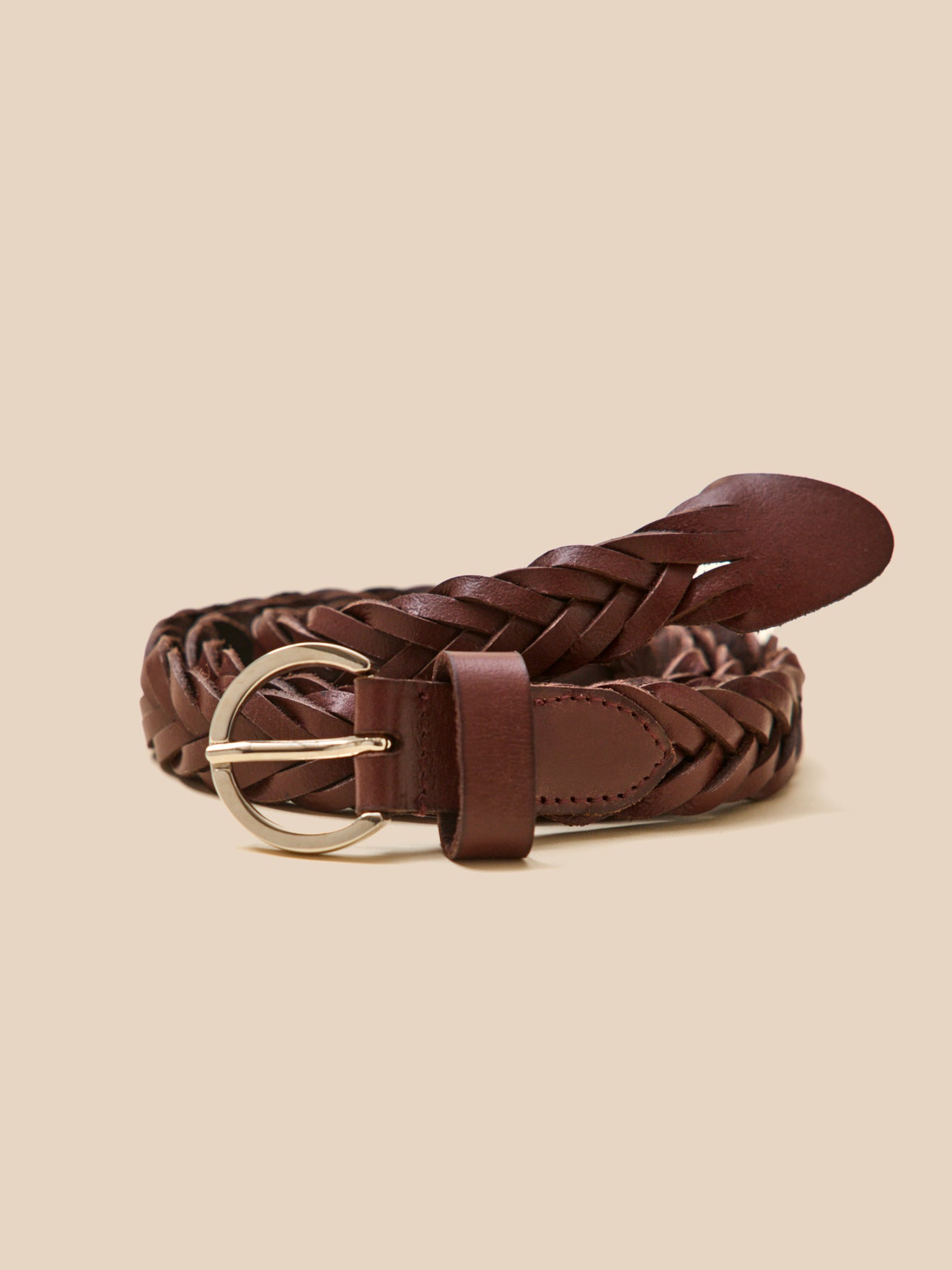 Ceinture tressée cuir femme