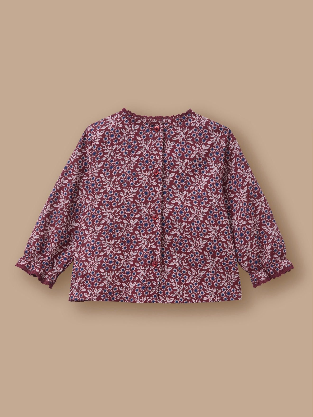 Blouse imprimée col dentelle Bébé