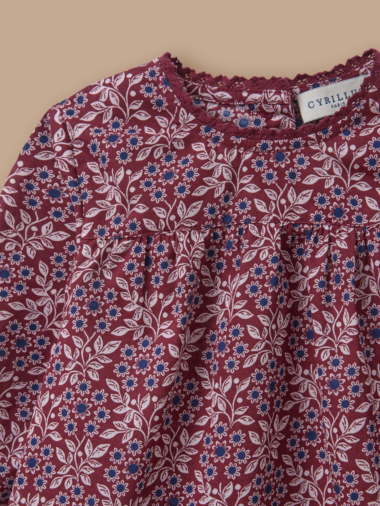Blouse imprimée col dentelle Bébé