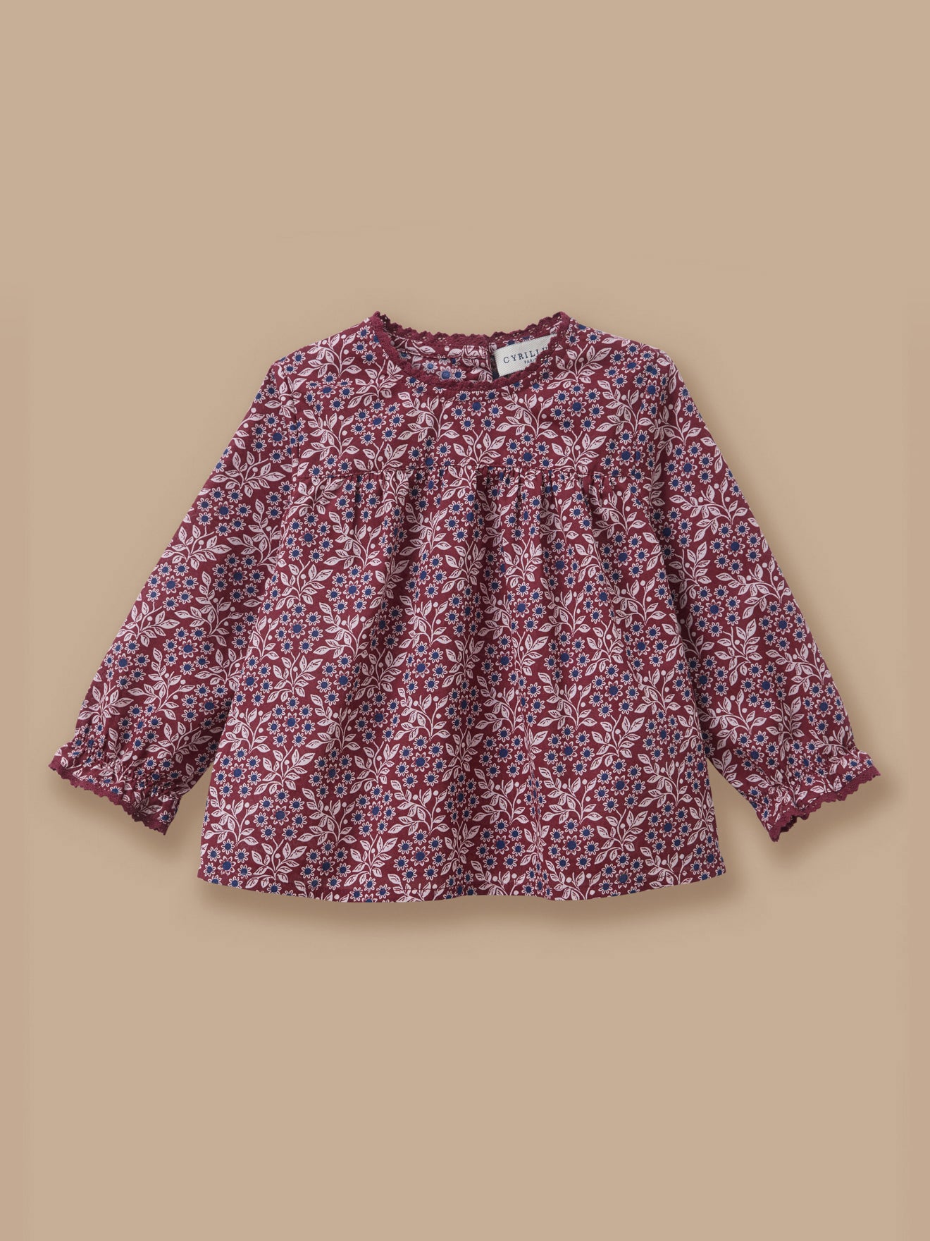 Blouse imprimée col dentelle Bébé