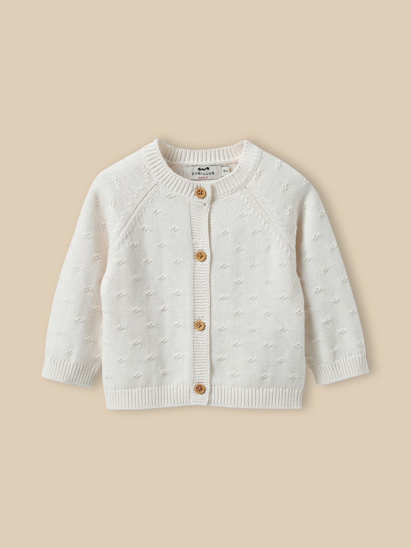 Cardigan maille ajourée bébé - Coton biologique