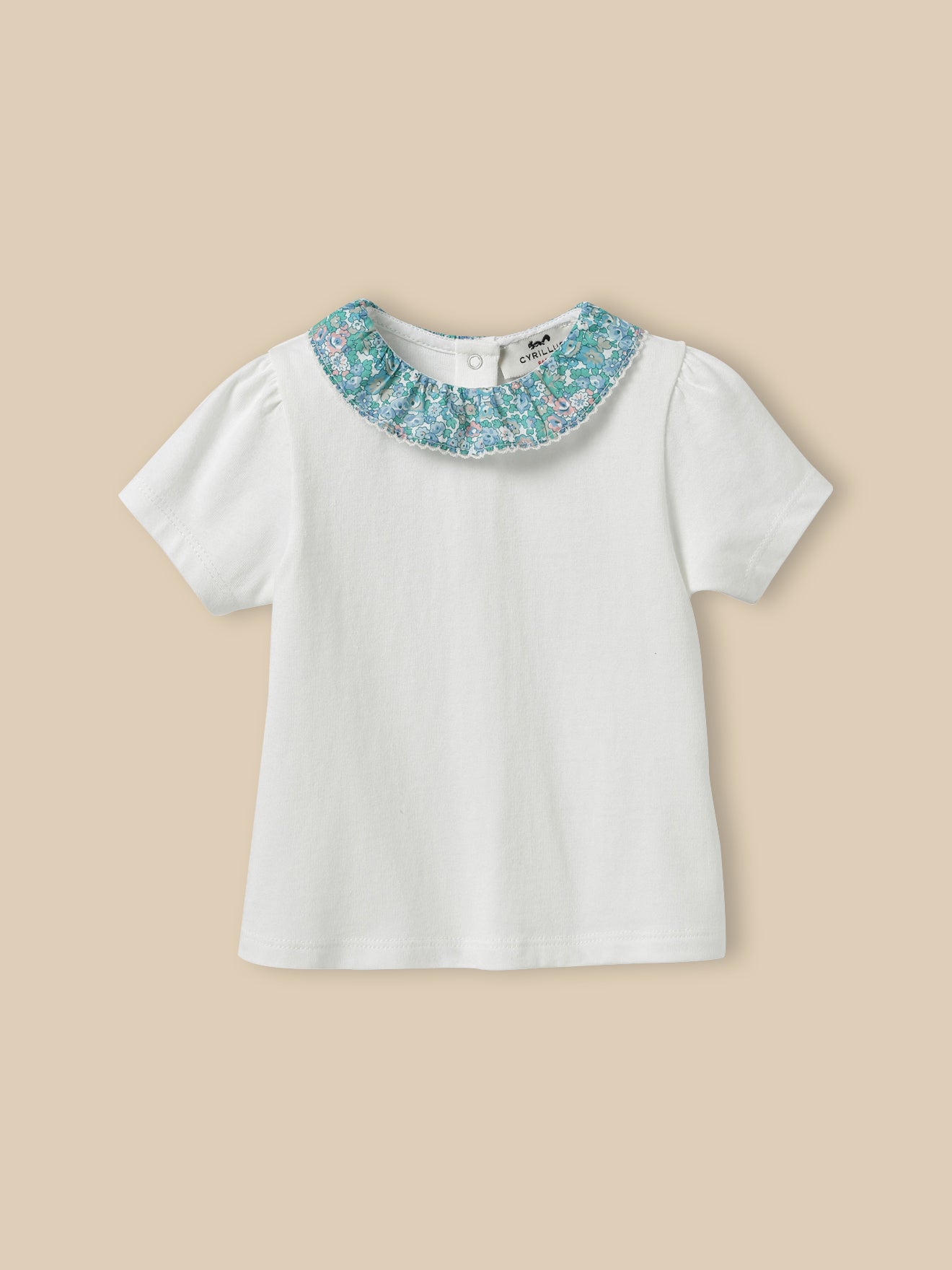 T-shirt col en tissu Liberty Bébé - Coton biologique