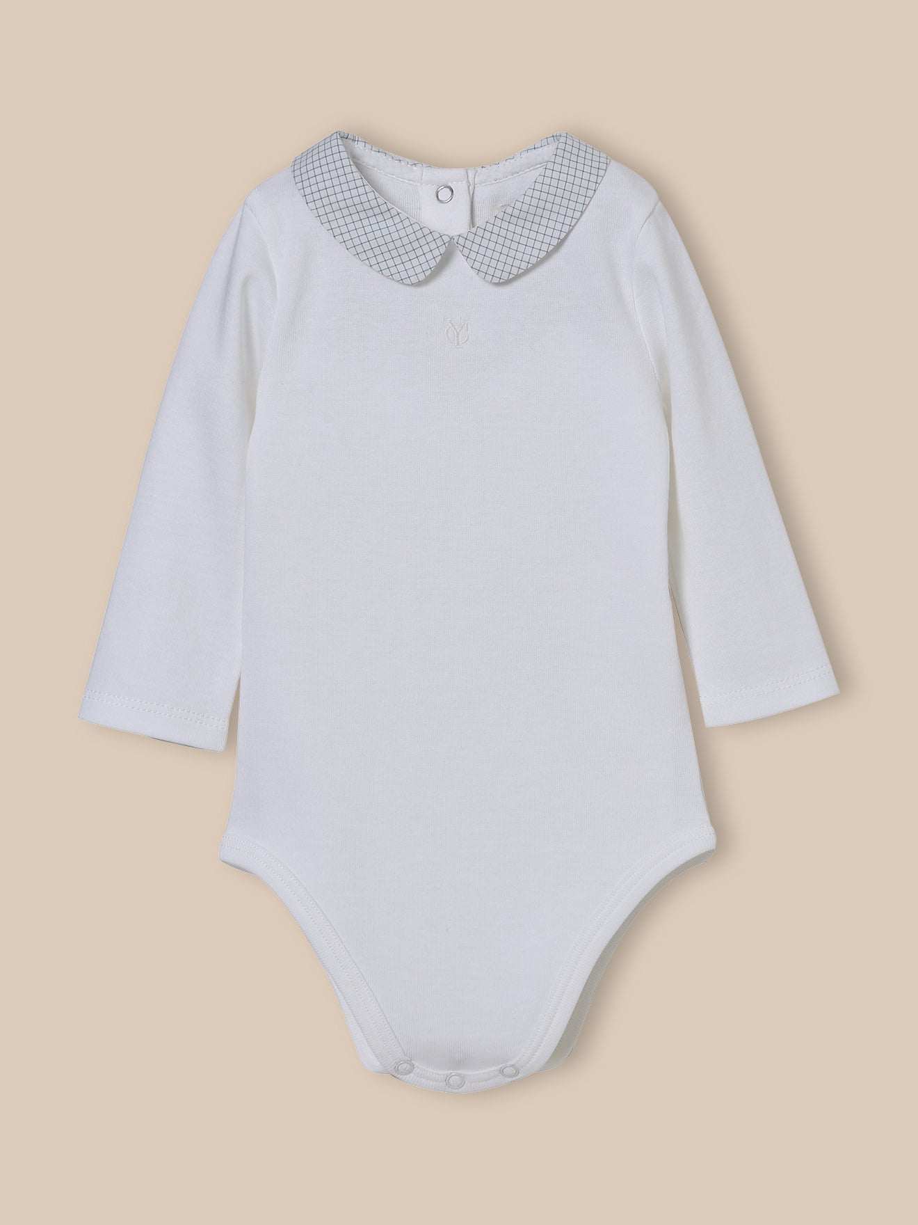 Body Bébé col à carreaux - Coton biologique