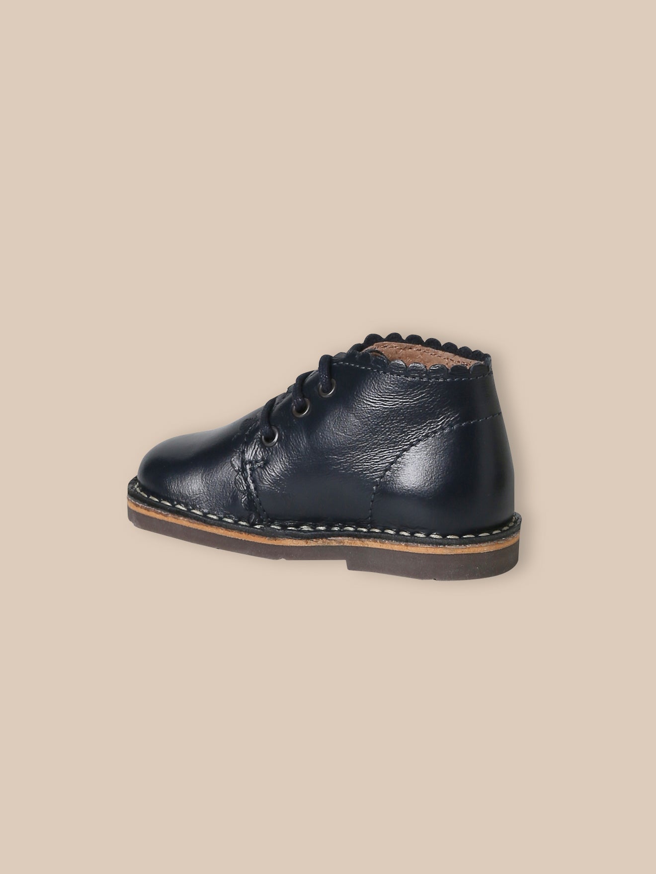 Bottines festonnées en cuir bébé