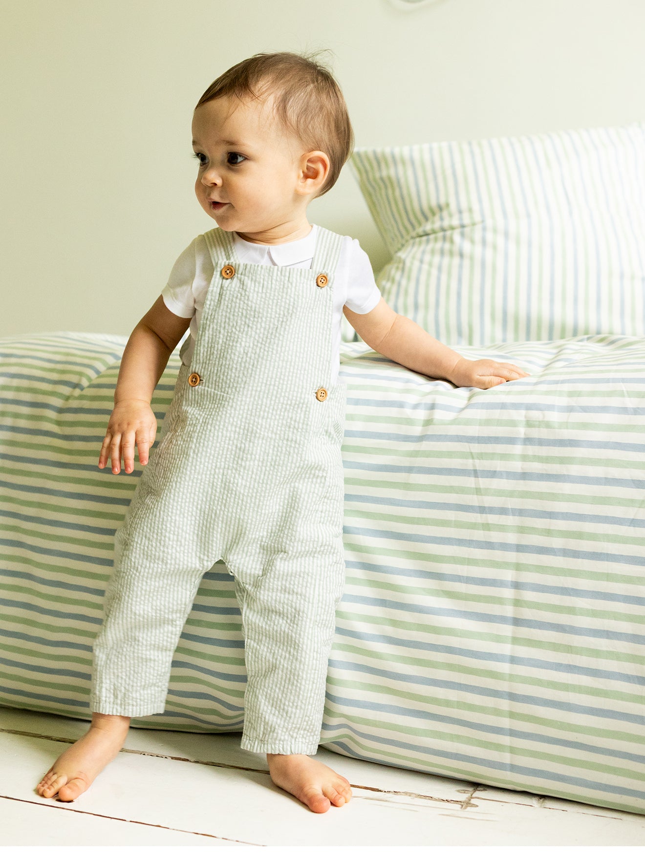 Salopette en seersucker Bébé