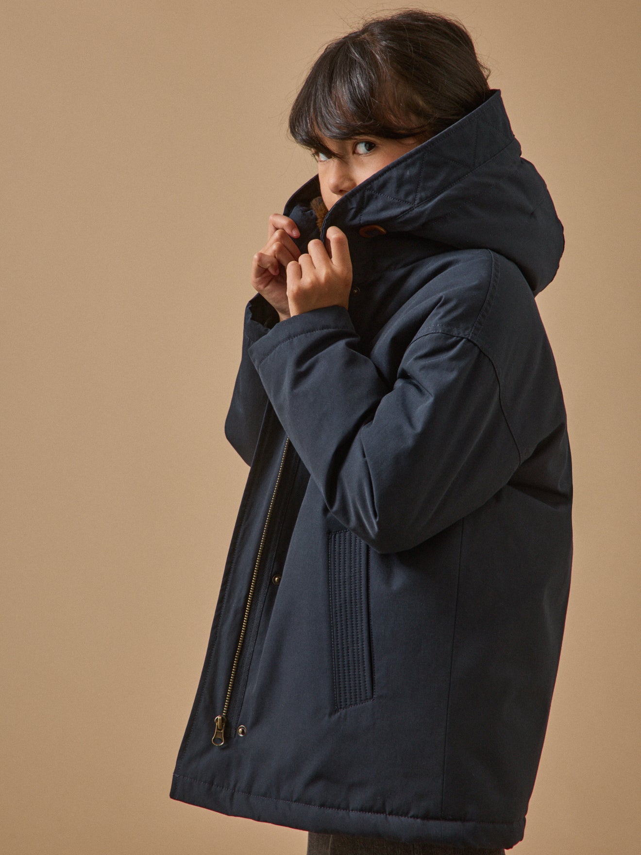 Parka doublée léopard Fille