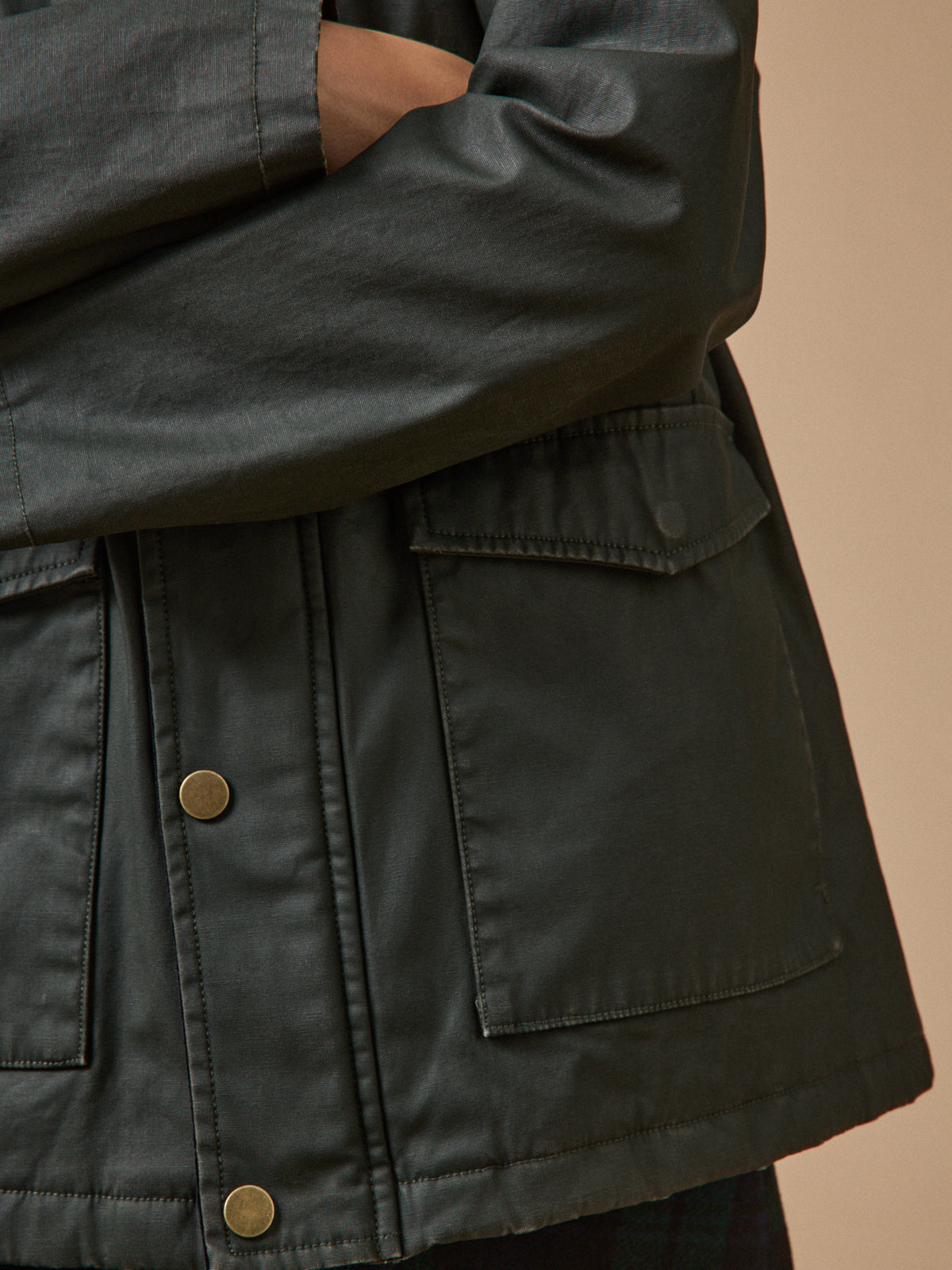 Veste héritage fille en coton enduit