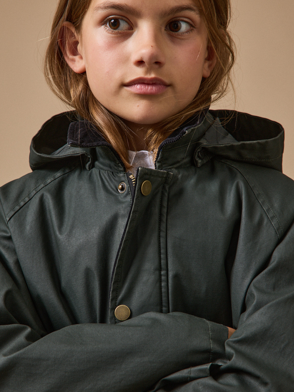 Veste héritage fille en coton enduit