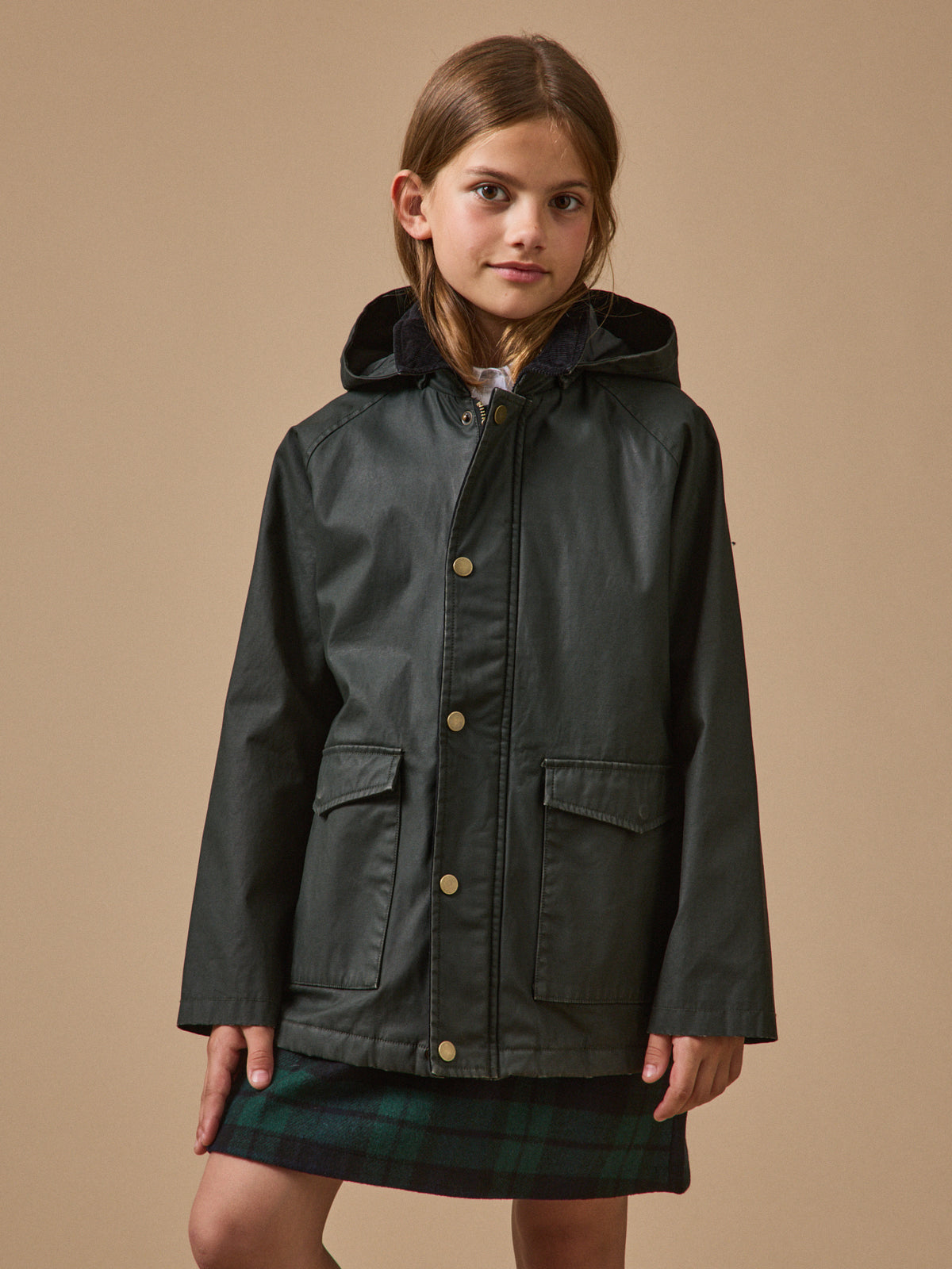 Veste héritage fille en coton enduit