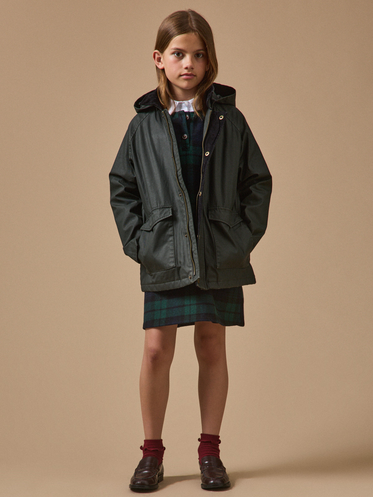 Veste héritage fille en coton enduit