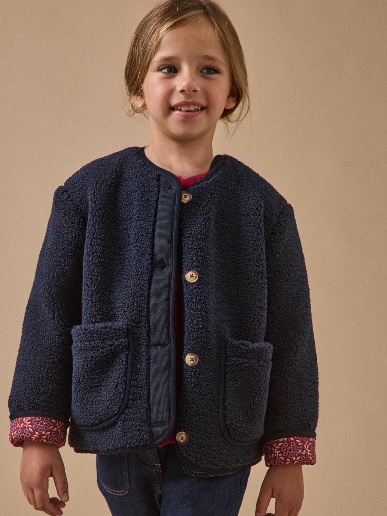 Veste en sherpa Fille