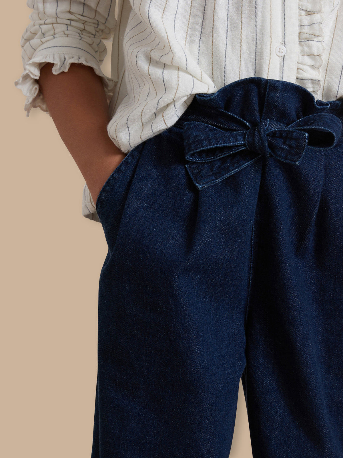 Pantalon large Fille denim light