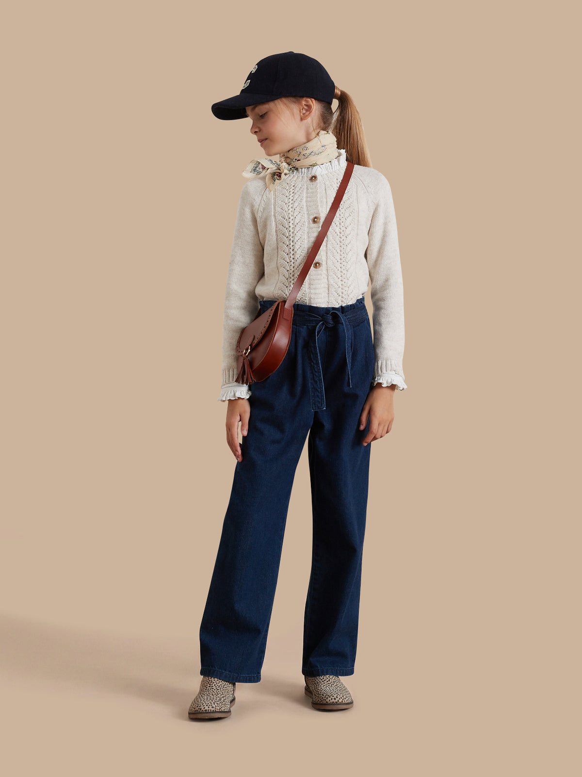 Pantalon large Fille denim light