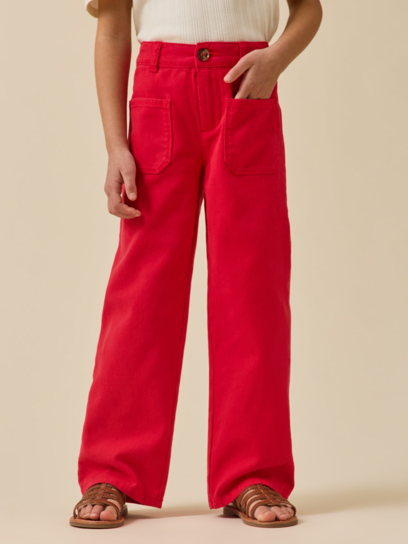 Pantalon droit Fille en denim