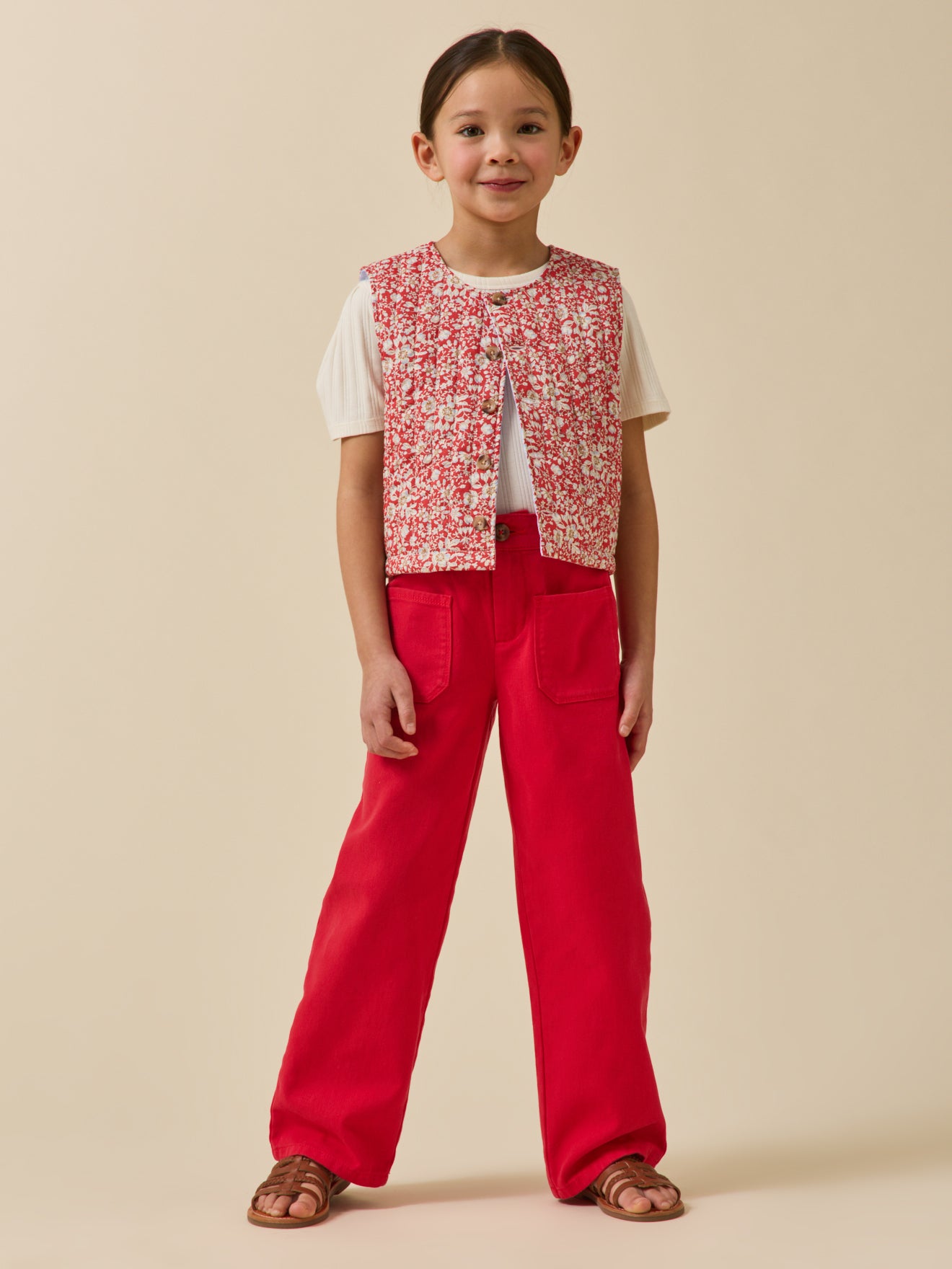 Pantalon droit Fille en denim
