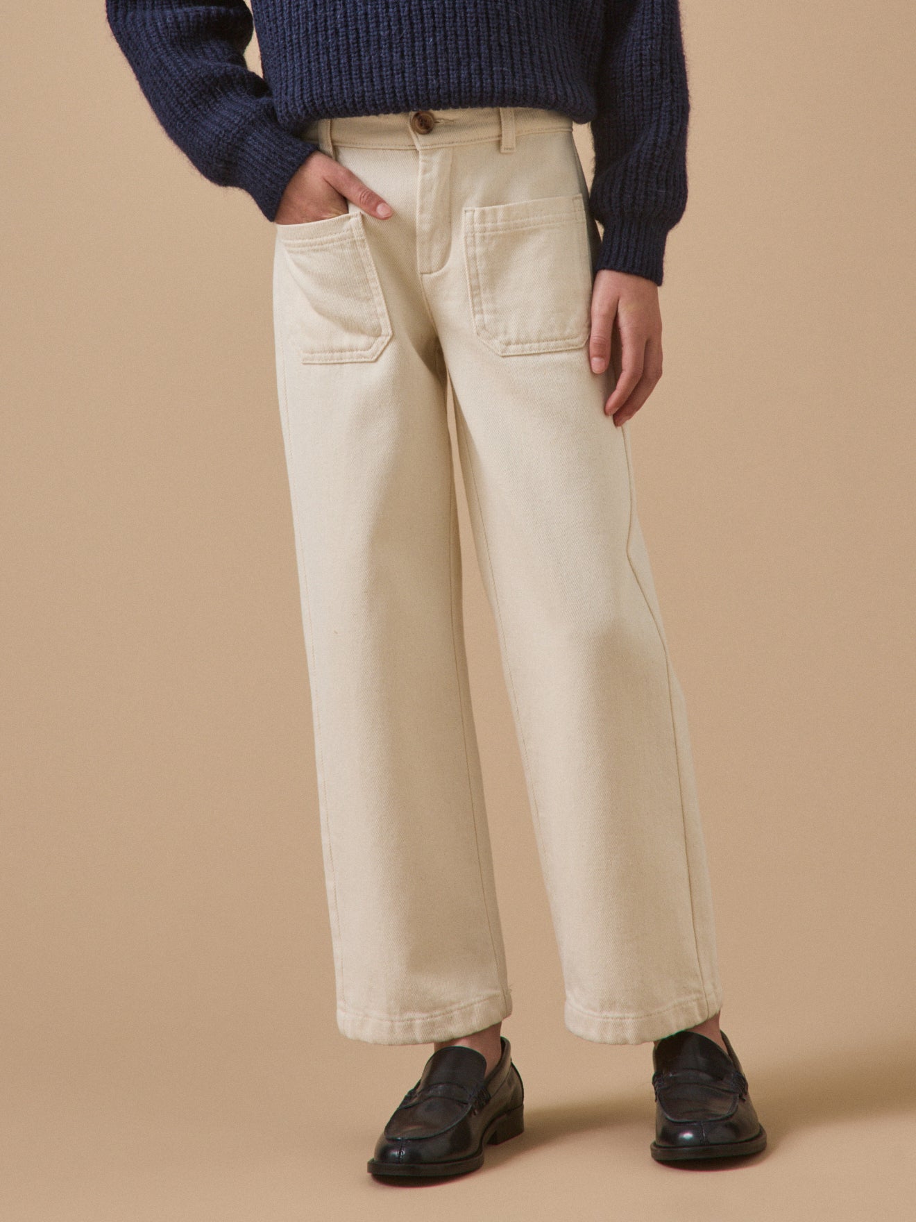 Pantalon droit Fille en denim