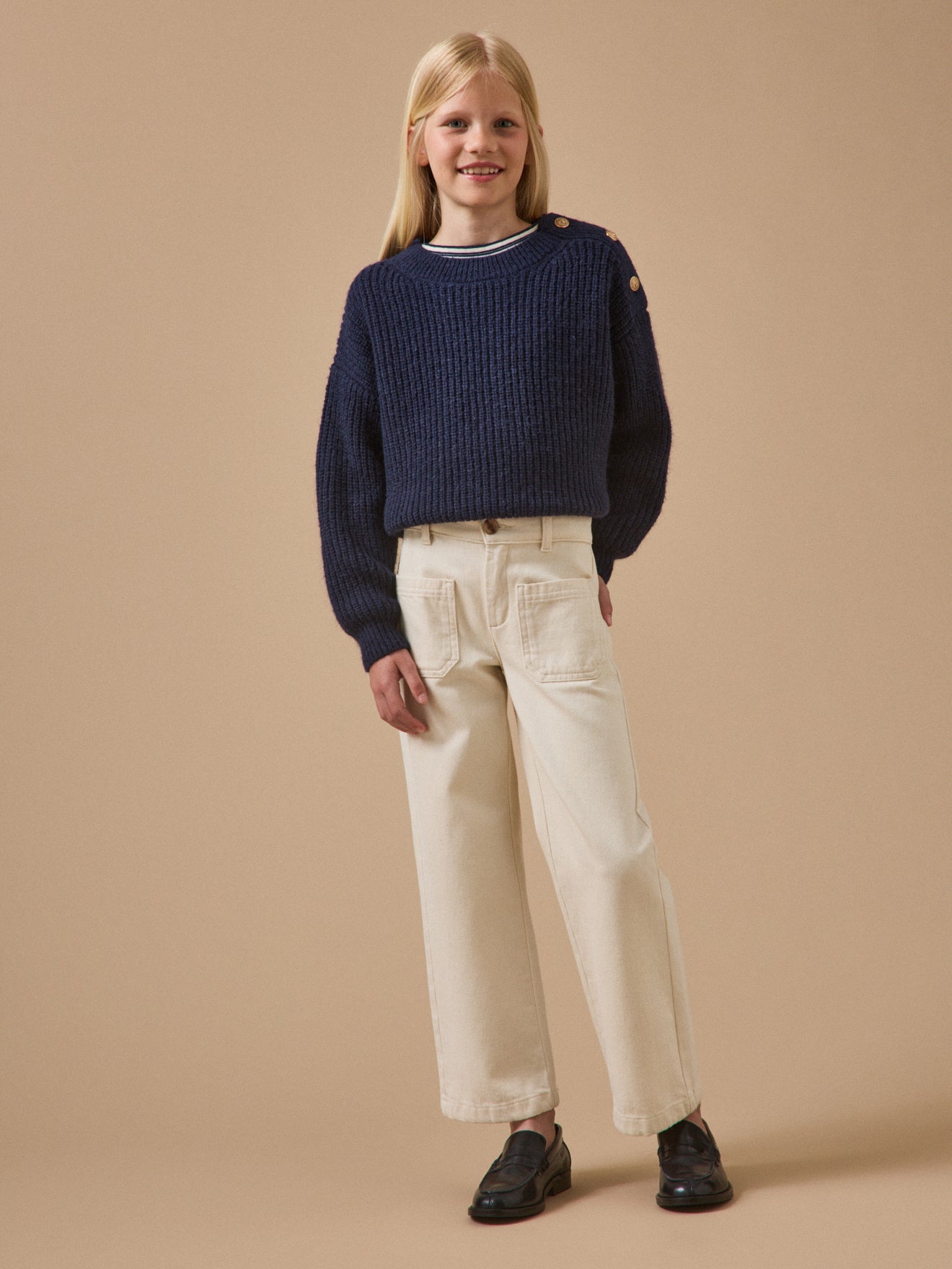 Pantalon droit Fille en denim