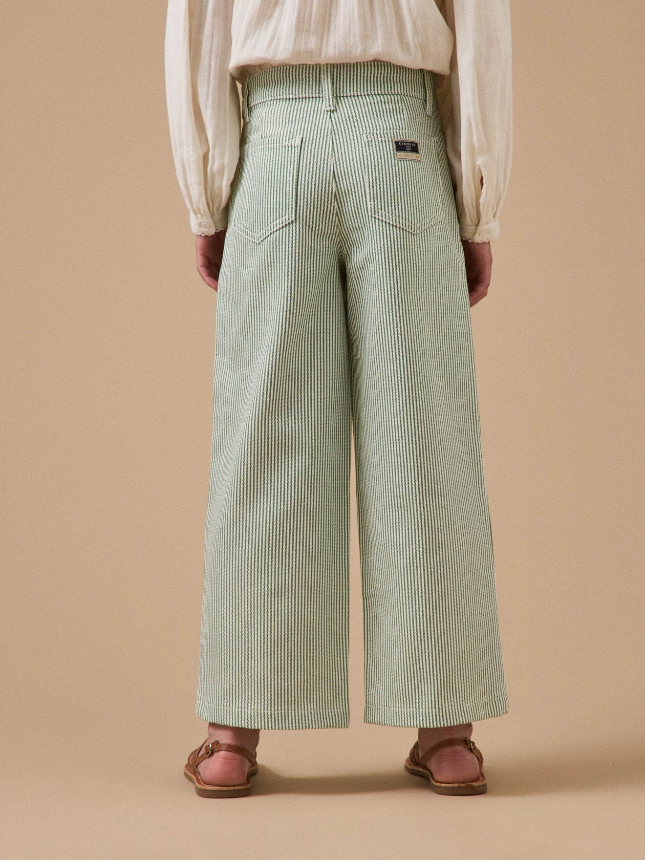 Pantalon large rayé Fille