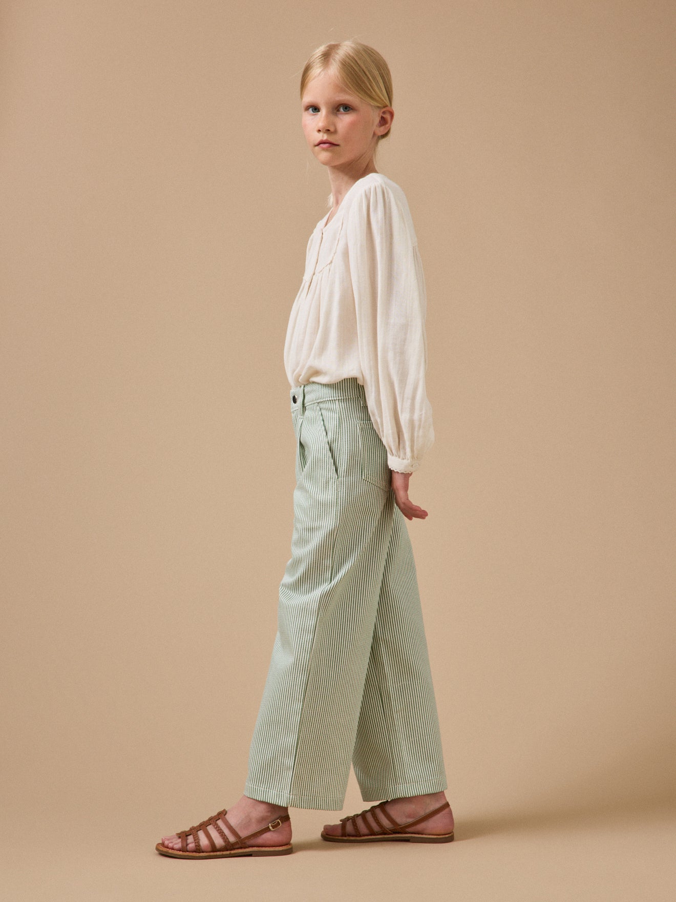 Pantalon large rayé Fille