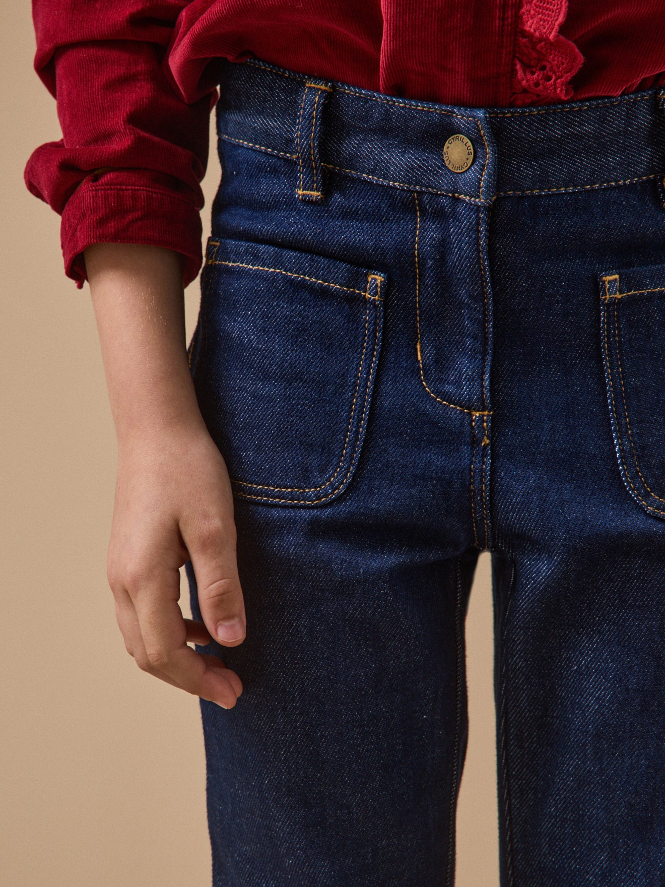 Pantalon flare Fille denim