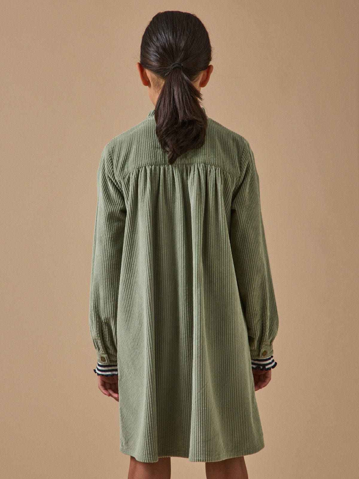 Robe chemise Fille en velours gaufré