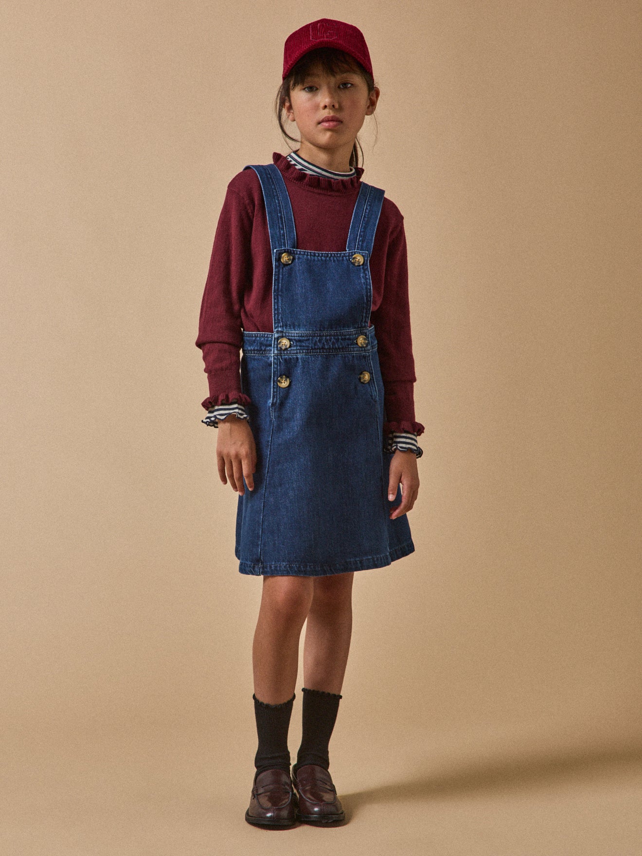 Robe tablier en denim Fille