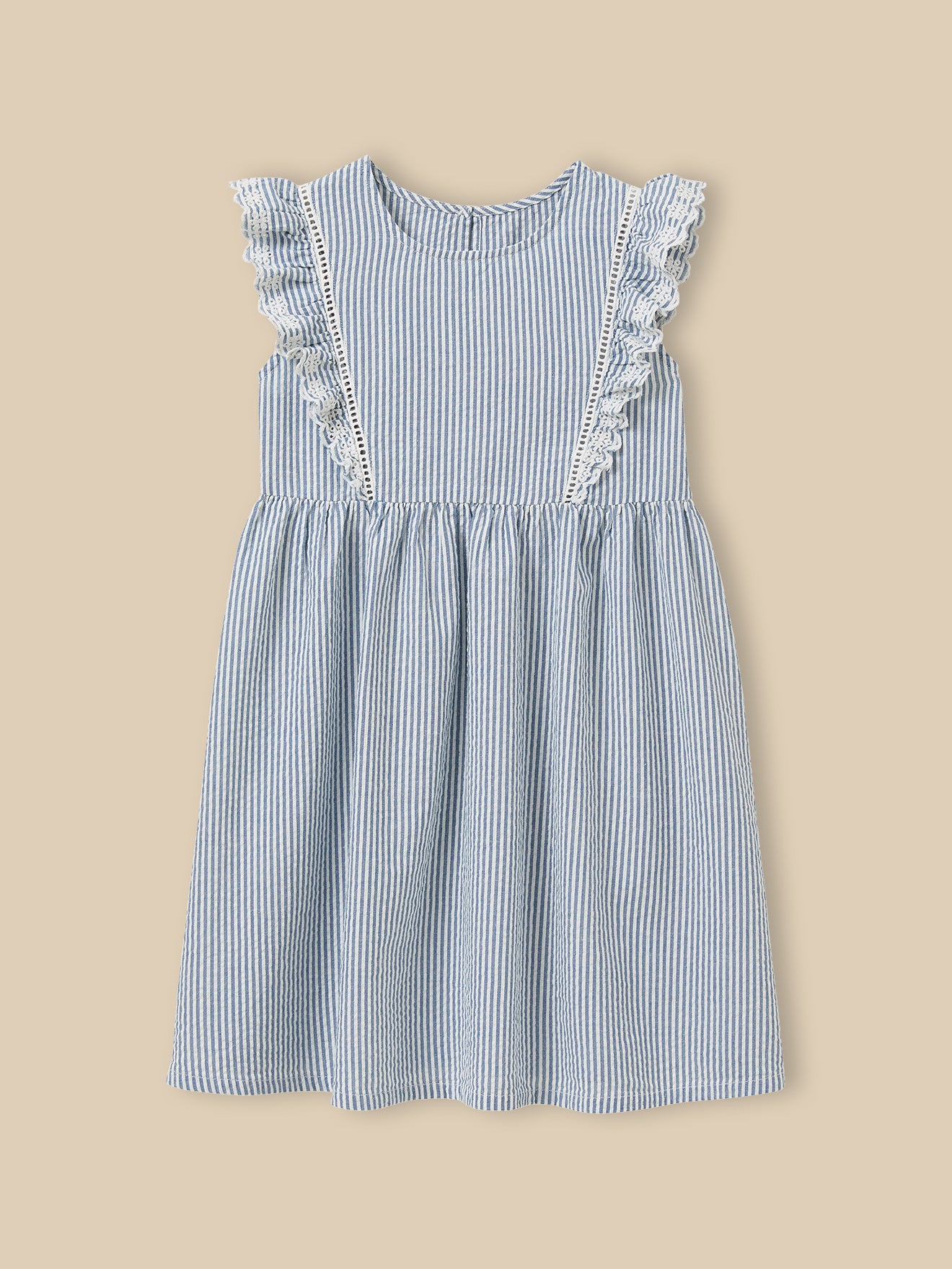 Robe rayée en seersucker Fille