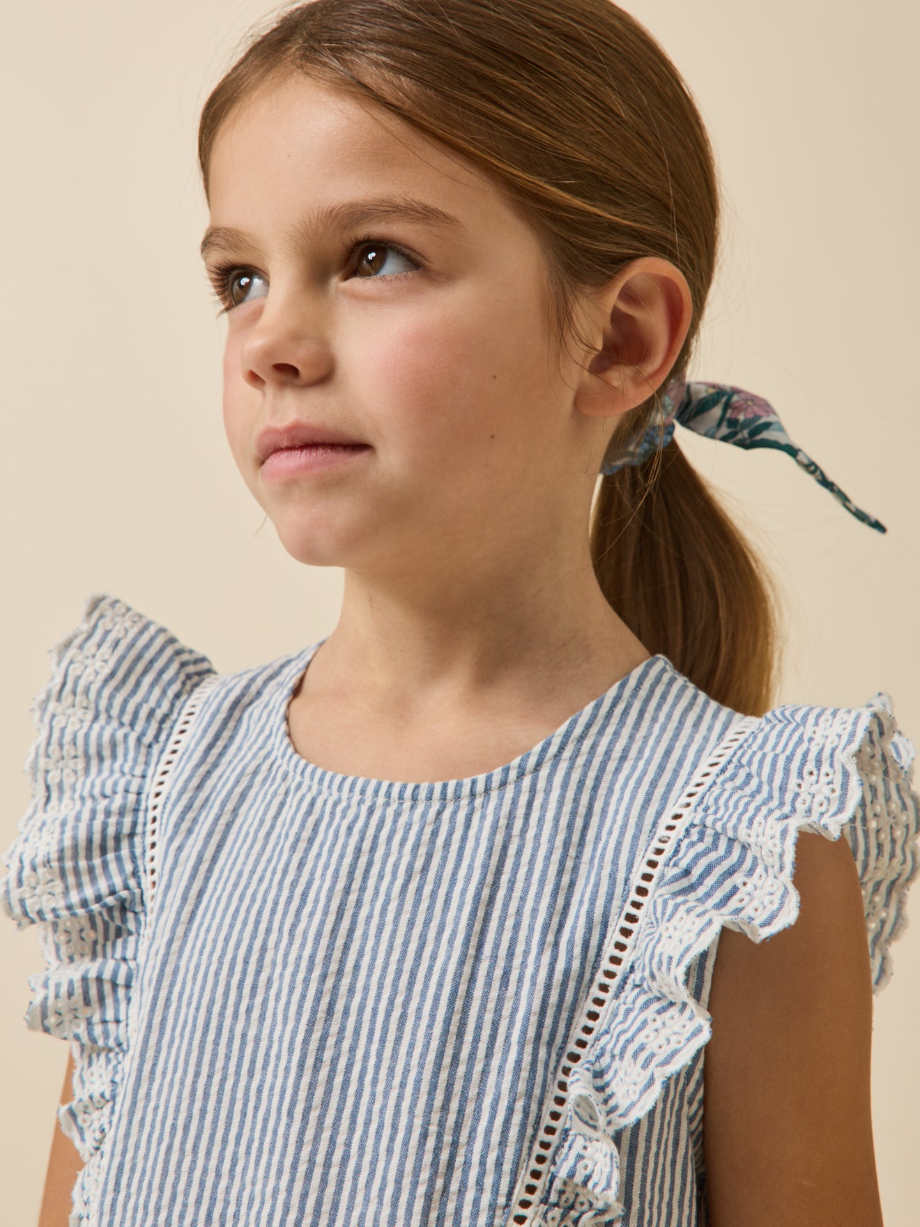 Robe rayée en seersucker Fille
