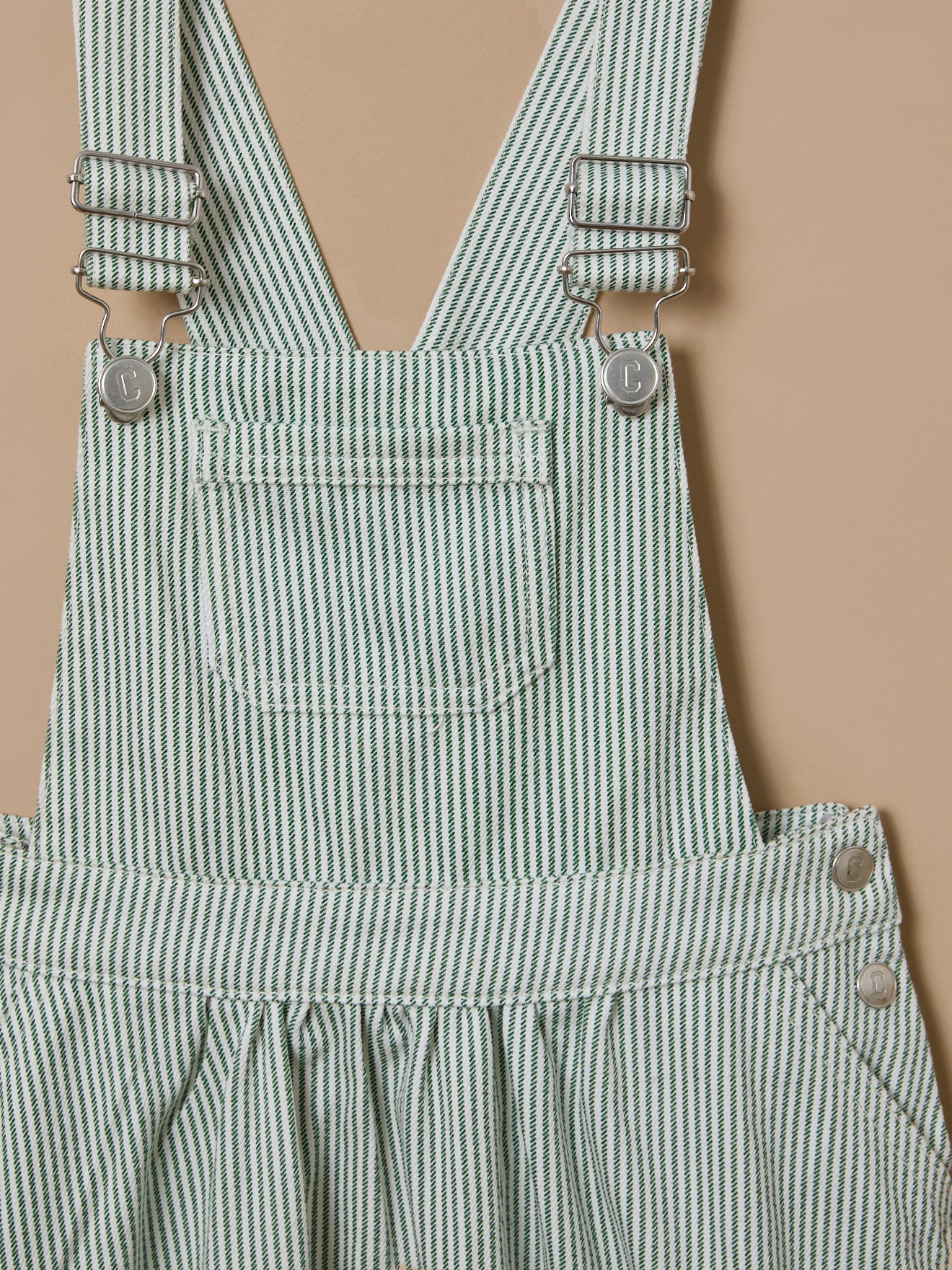 Robe salopette denim rayée Fille
