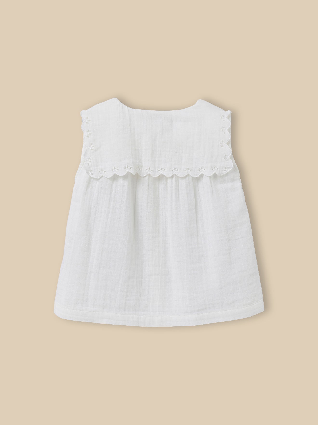 Chemise Fille sans manches - gaze de coton biologique