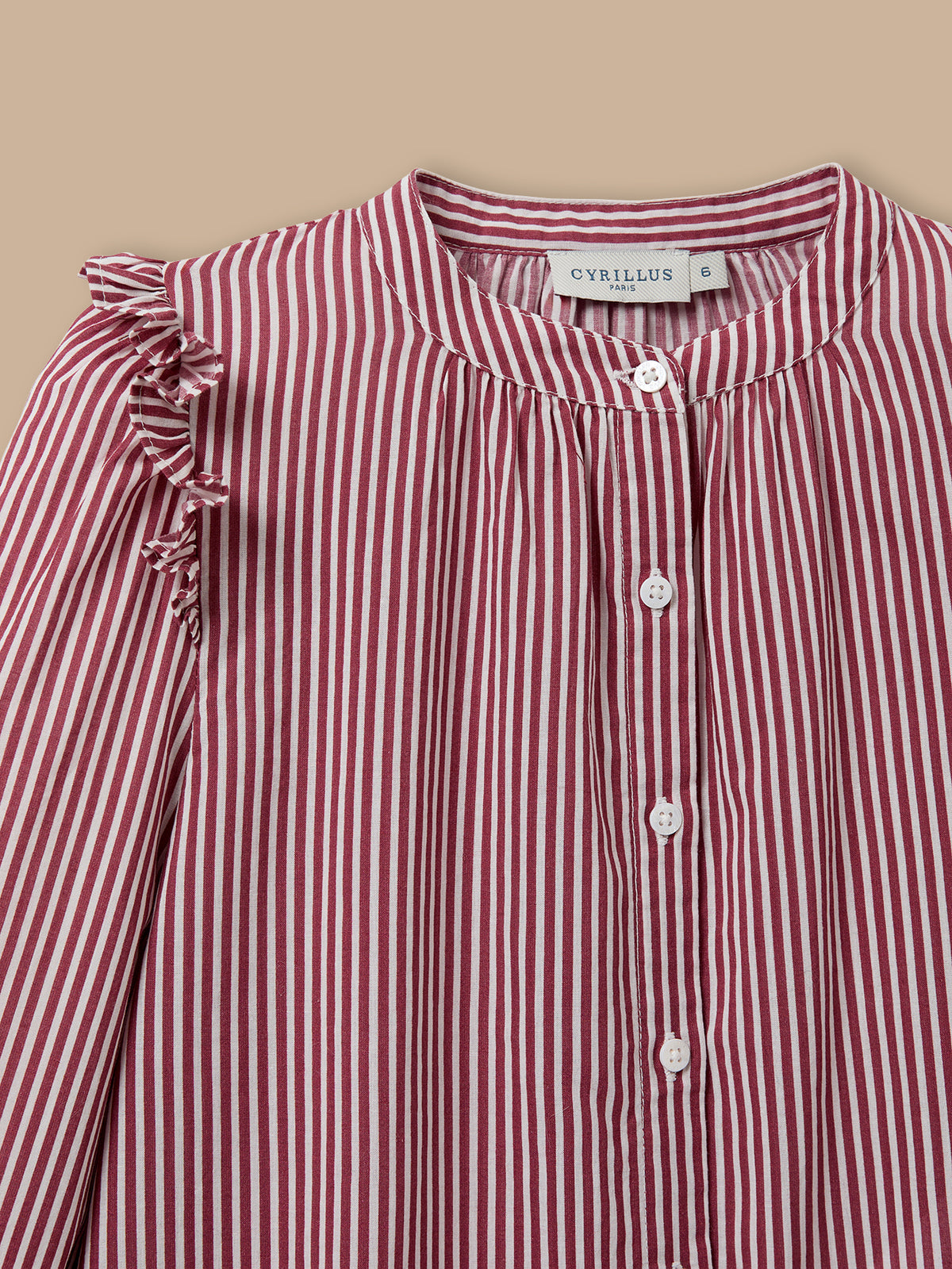 Chemise rayée volantée Fille