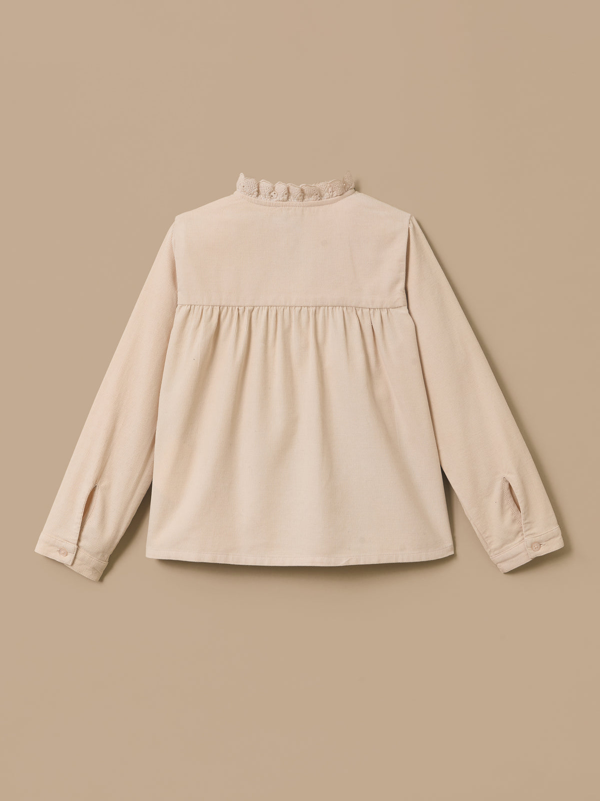 Chemise velours et dentelle Fille