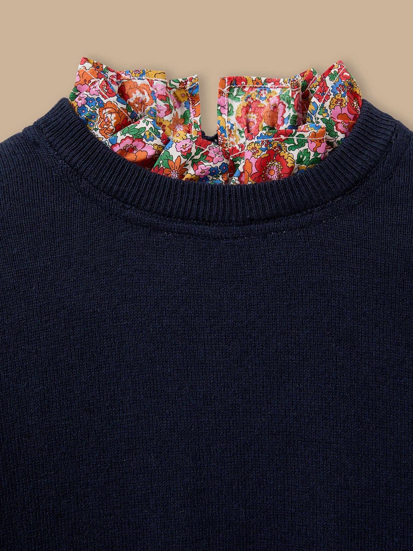 Pull Fille col tissu Liberty