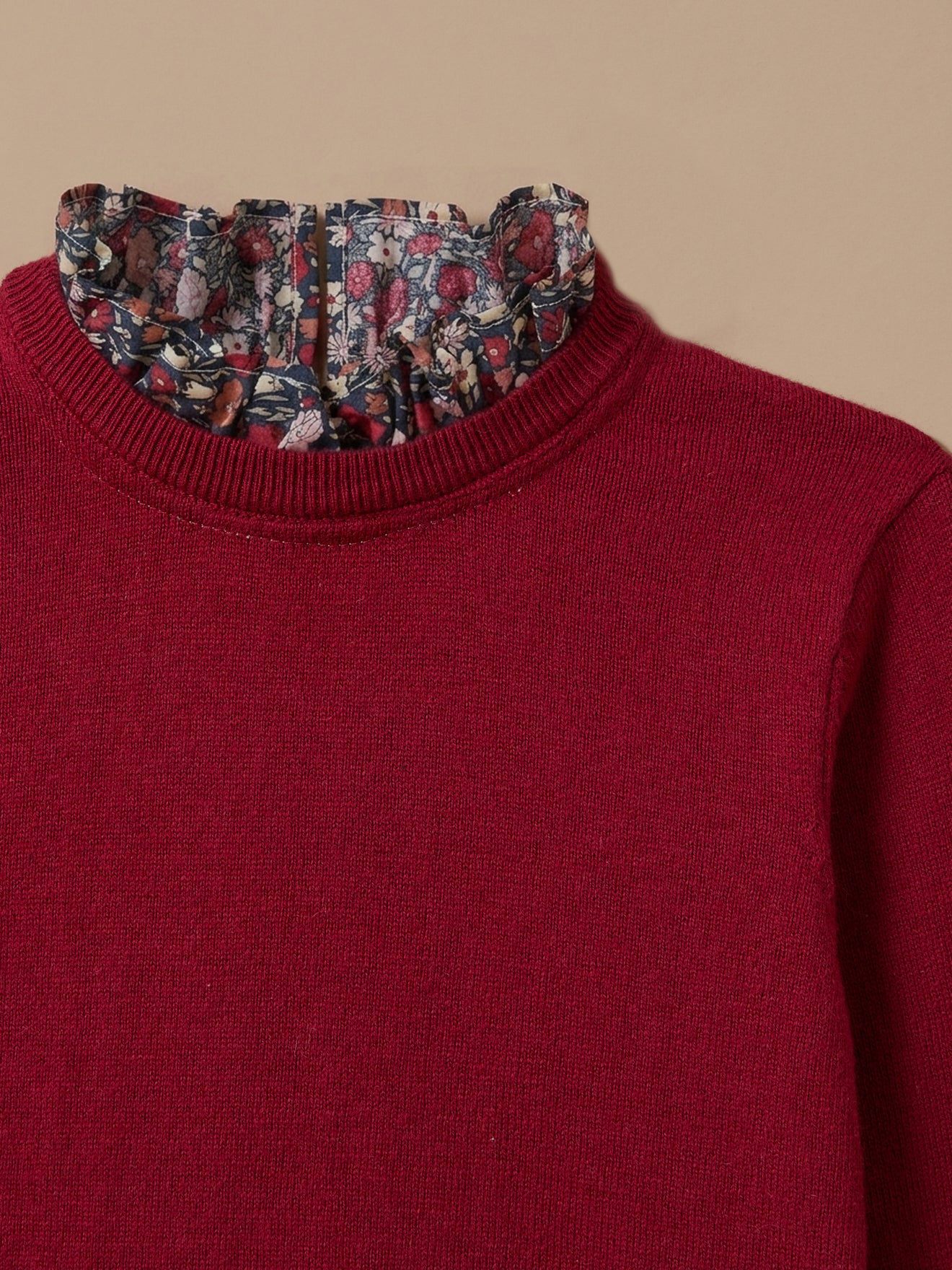 Pull Fille col en tissu Liberty